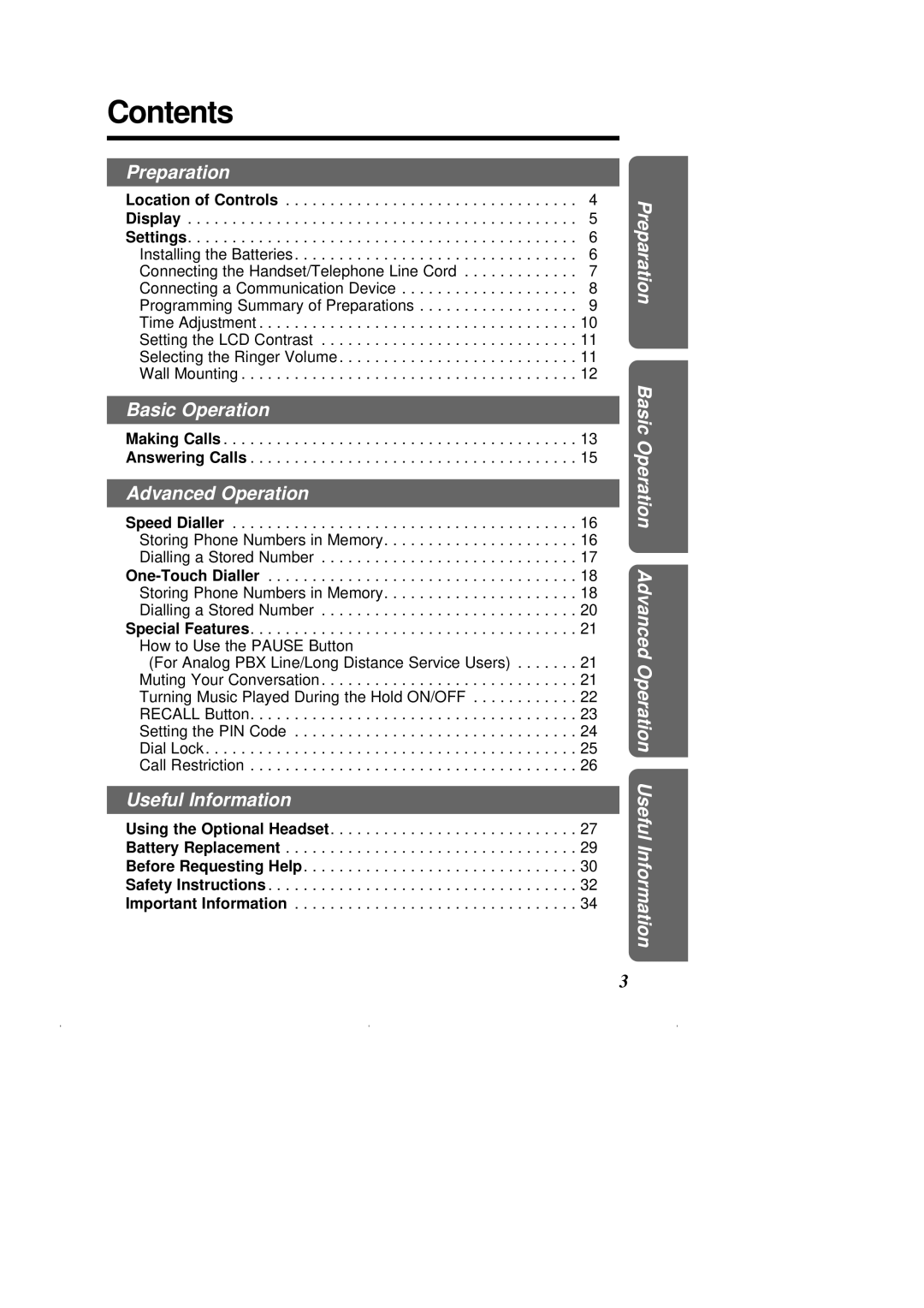 Panasonic KX-T2375ALW operating instructions Contents 