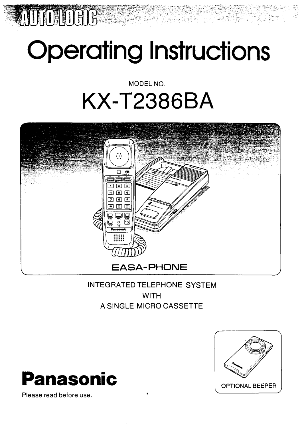 Panasonic KX-T2386BA manual 