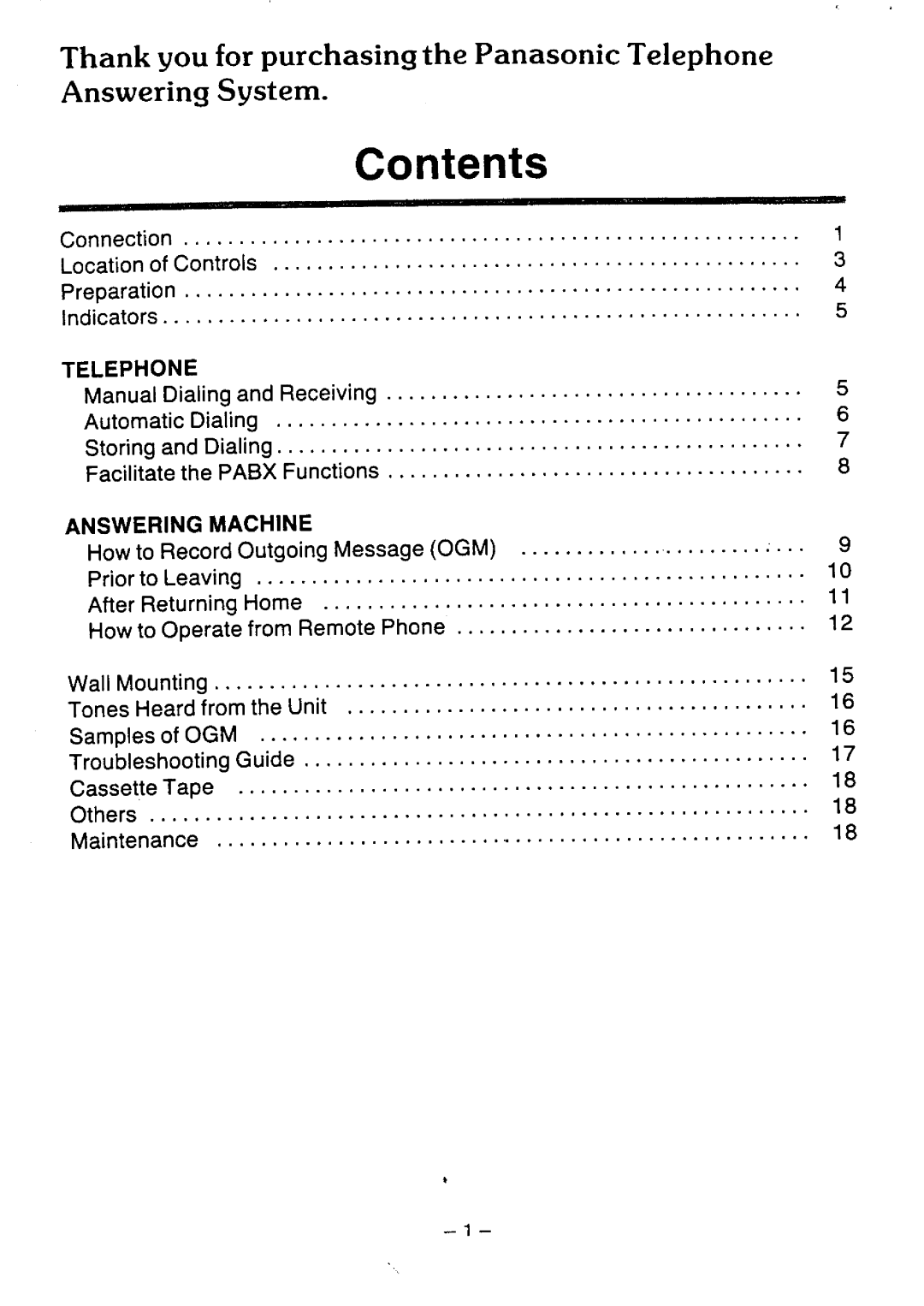 Panasonic KX-T2386BA manual 