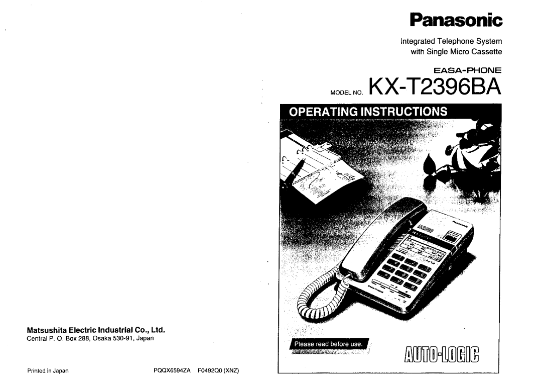 Panasonic KX-T2396BA manual 