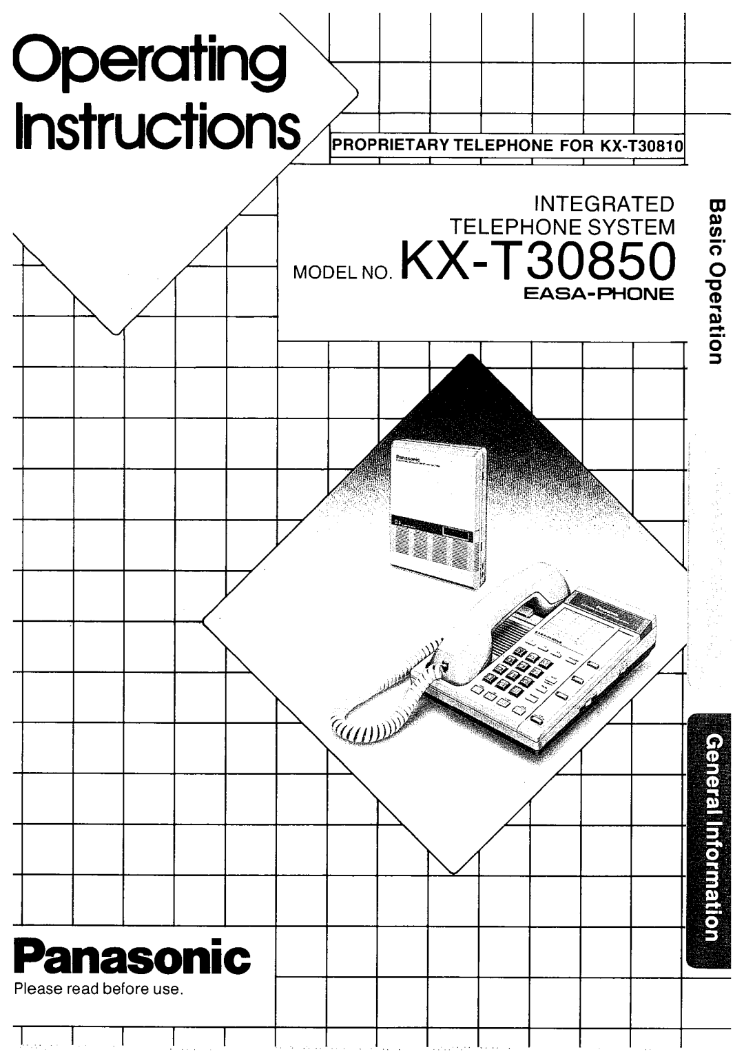 Panasonic KX-T30850 manual 