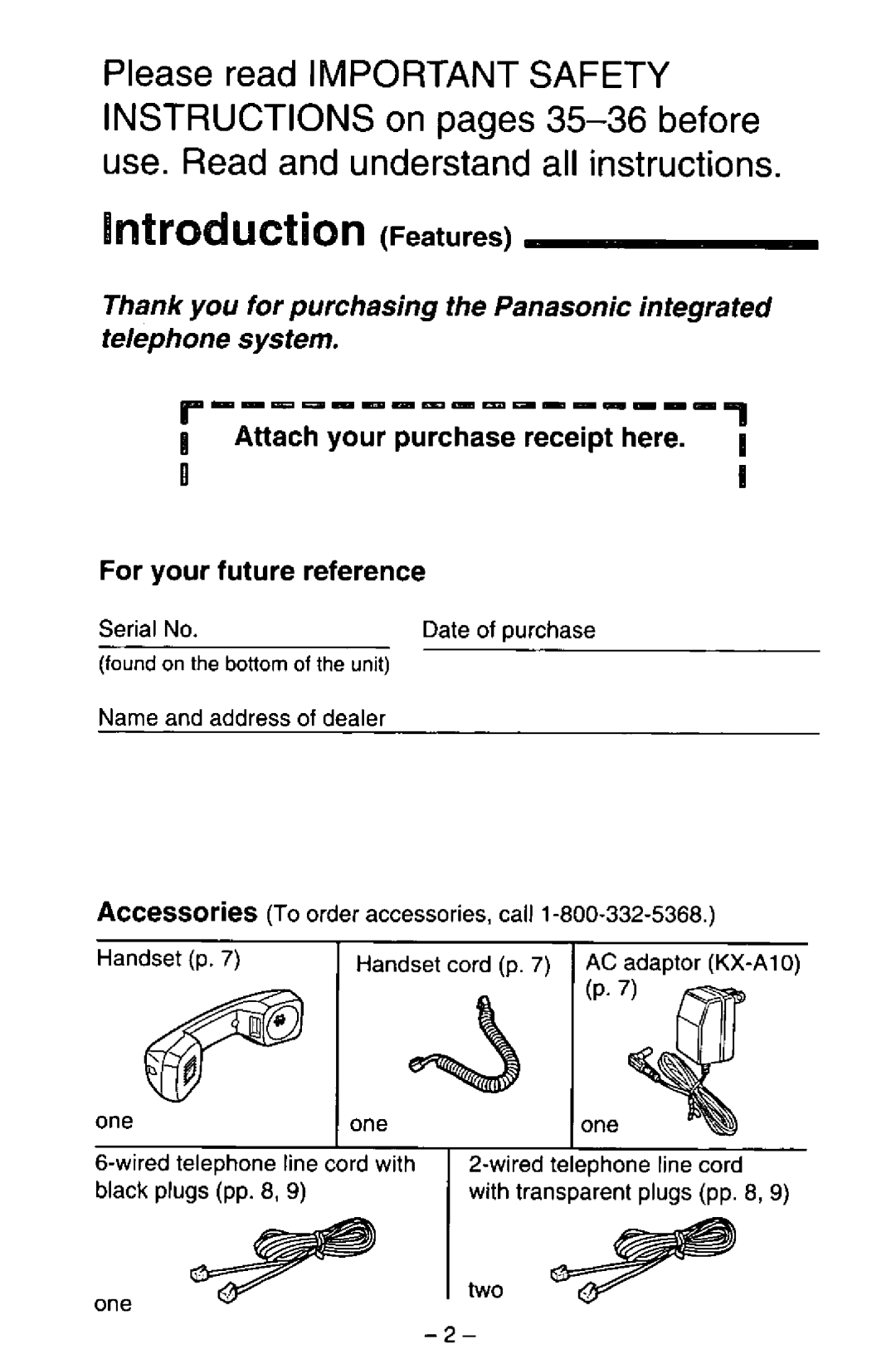 Panasonic KX-T3186B, KXT3186W manual 