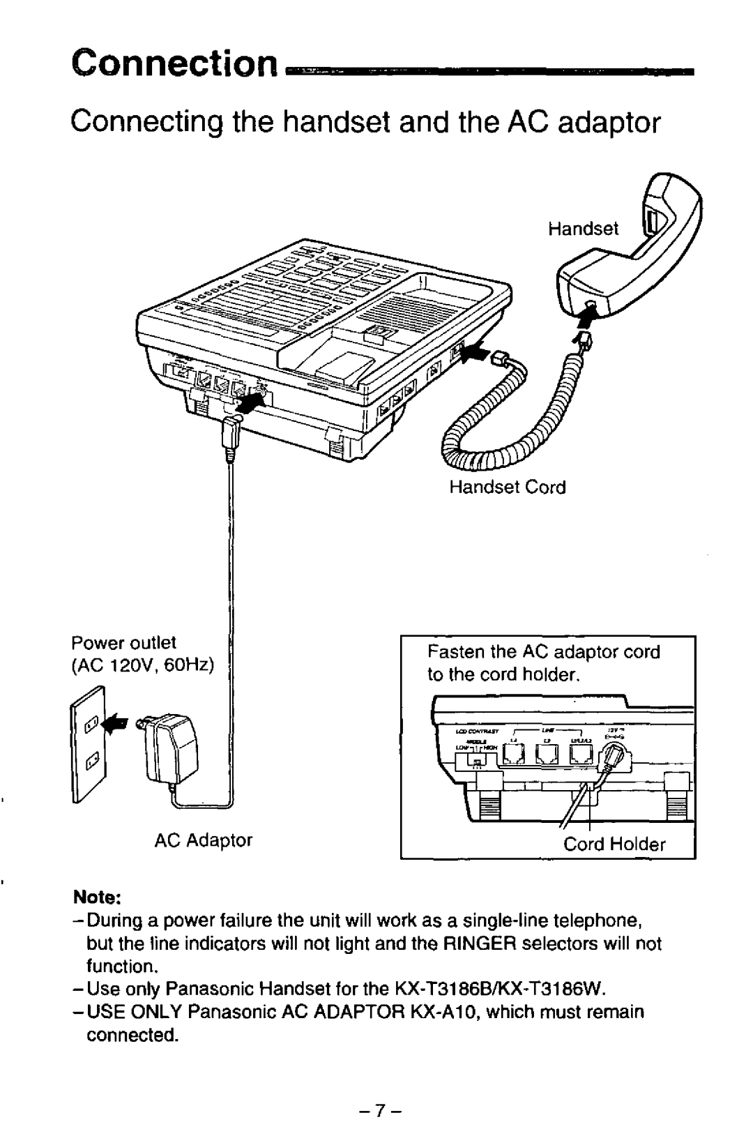 Panasonic KXT3186W, KX-T3186B manual 