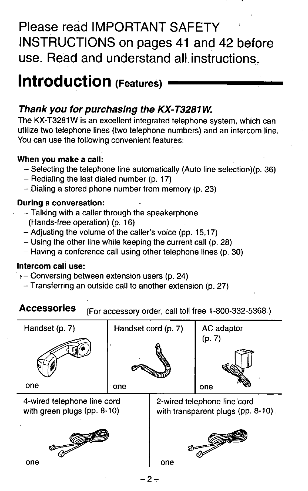 Panasonic KX-T3281W manual 