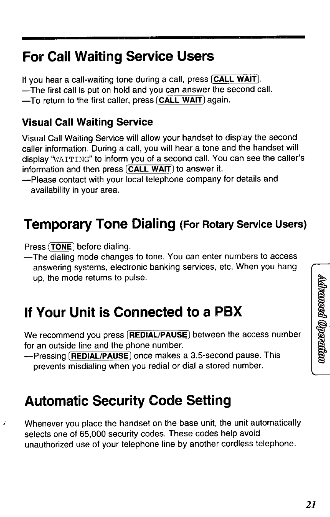 Panasonic KX-T4109-B manual 