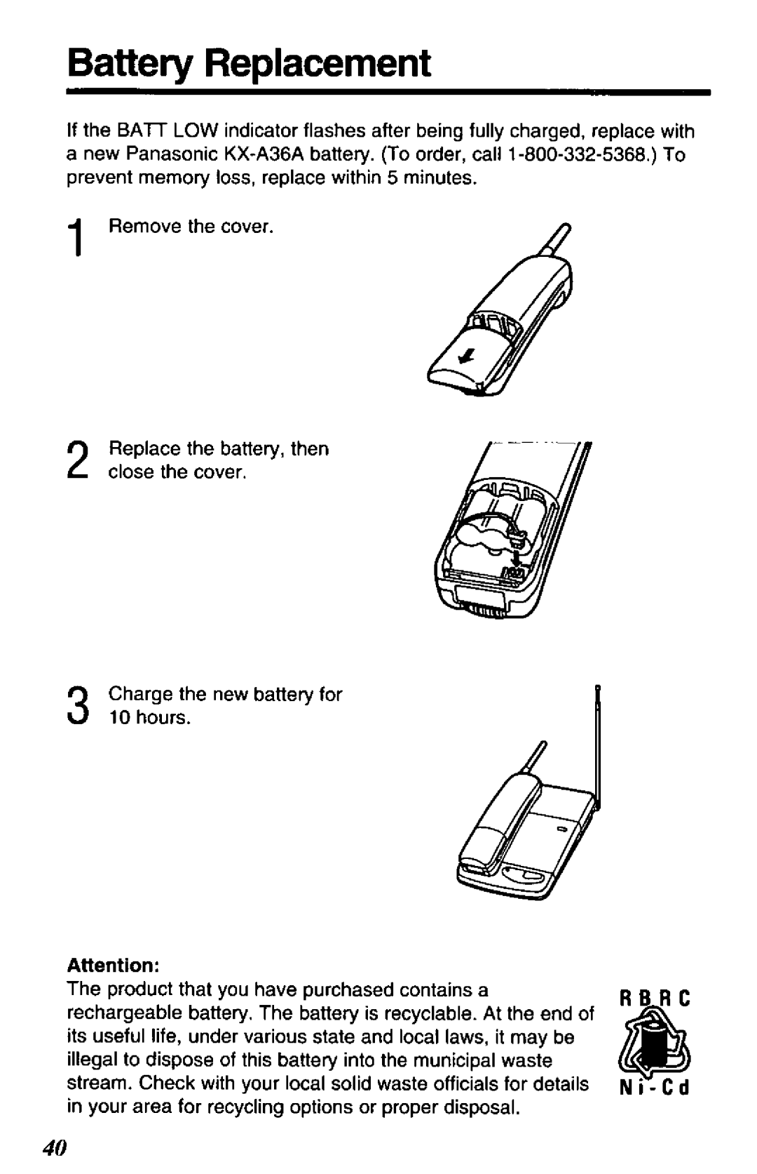 Panasonic KX-T4109-B manual 