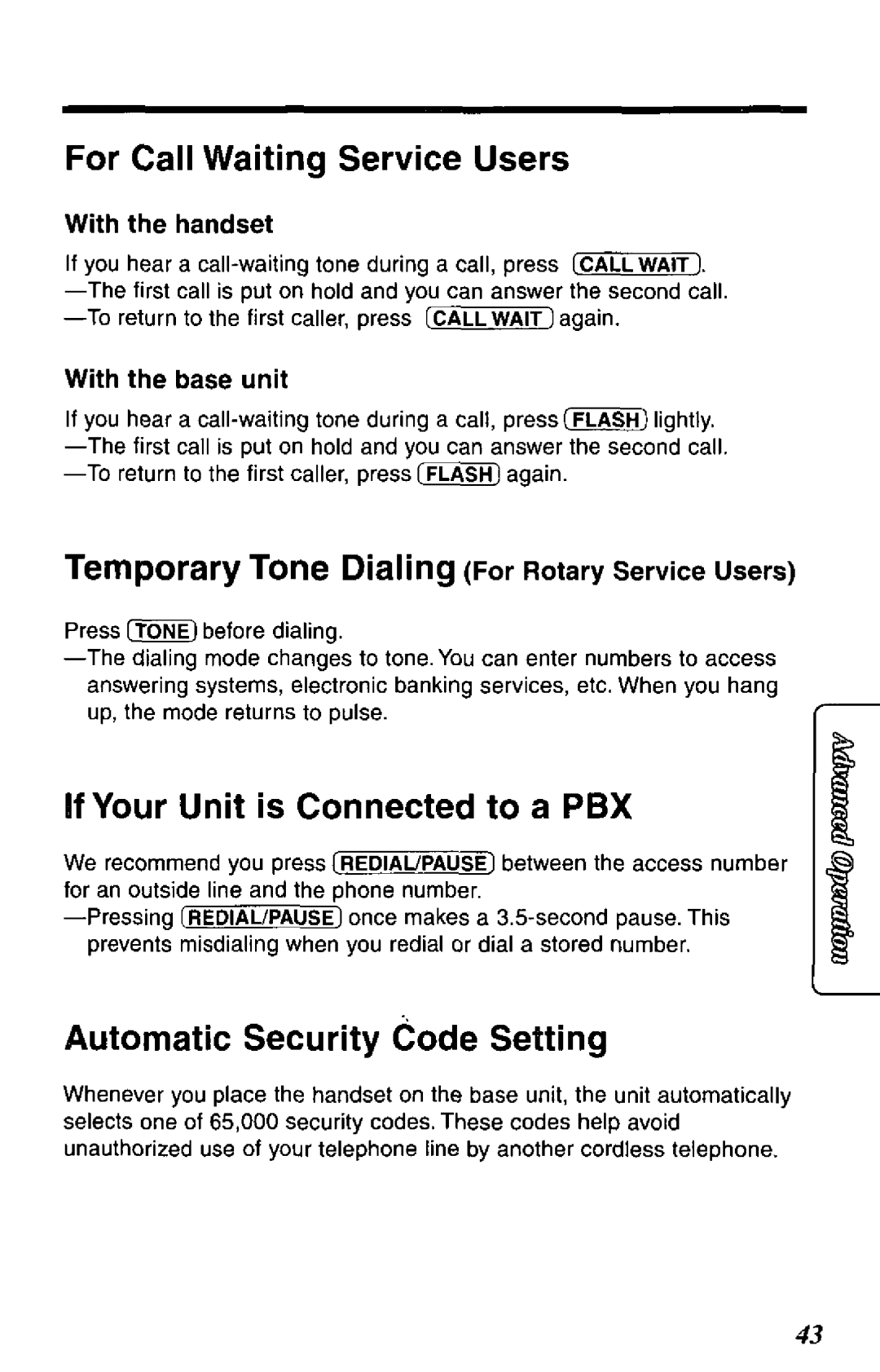 Panasonic KX-T4168-B manual 