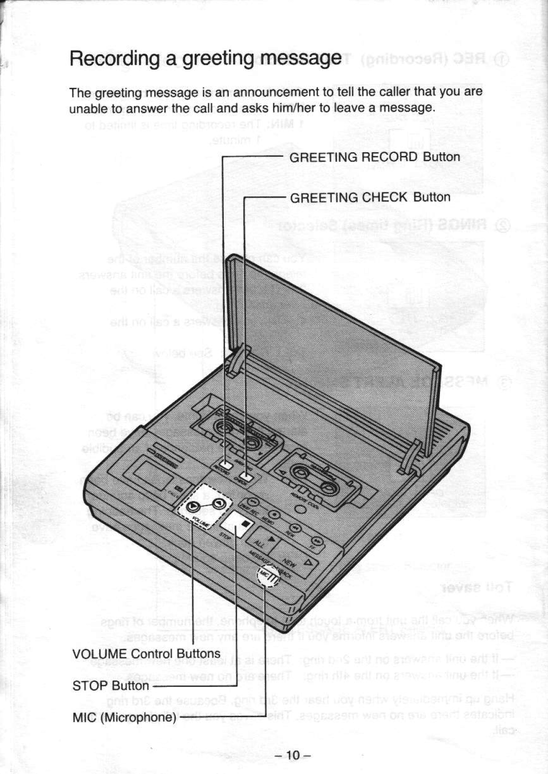 Panasonic KX-T5000 manual Recording a greetingmessage 