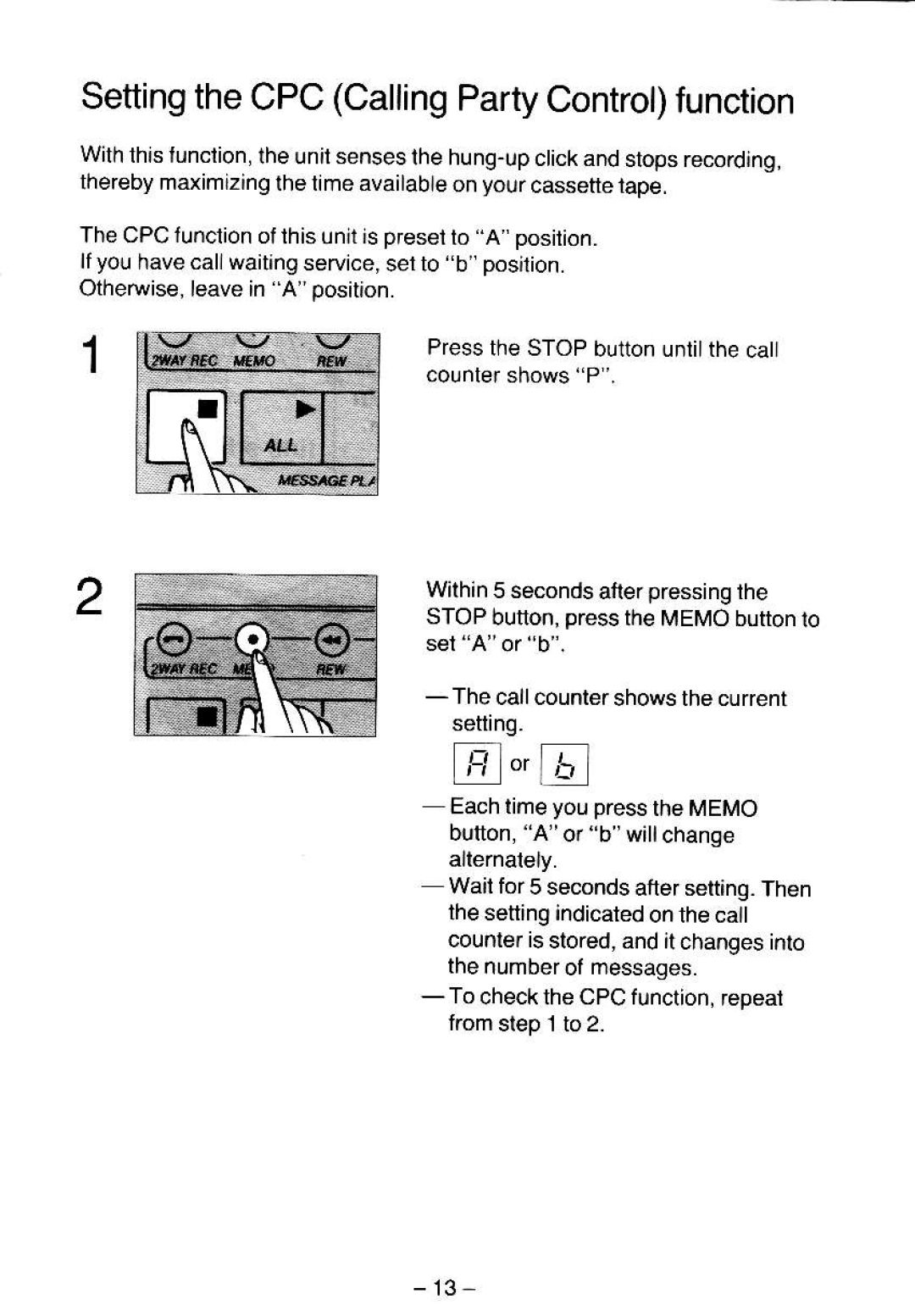 Panasonic KX-T5000 manual SettingtheCPCCallingPartyControlfunction 