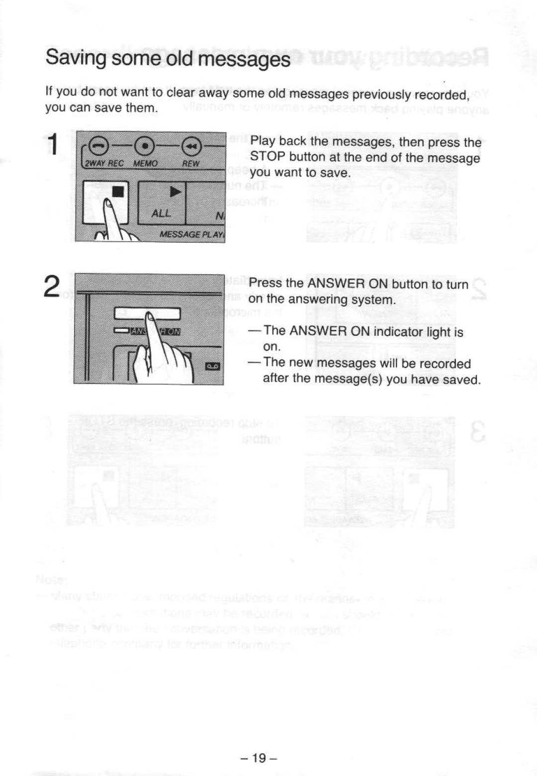 Panasonic KX-T5000 manual Savingsomeoldmessages 