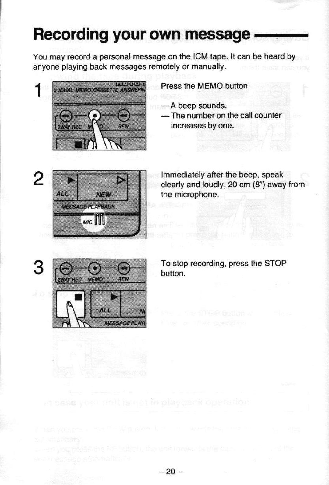 Panasonic KX-T5000 manual Recordingyourownmessage 