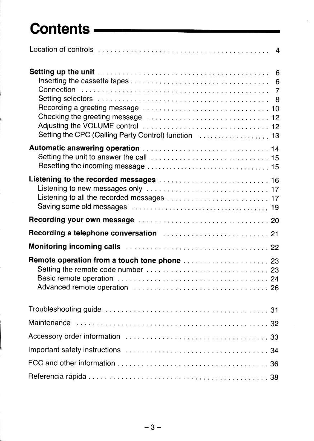 Panasonic KX-T5000 manual Contents 