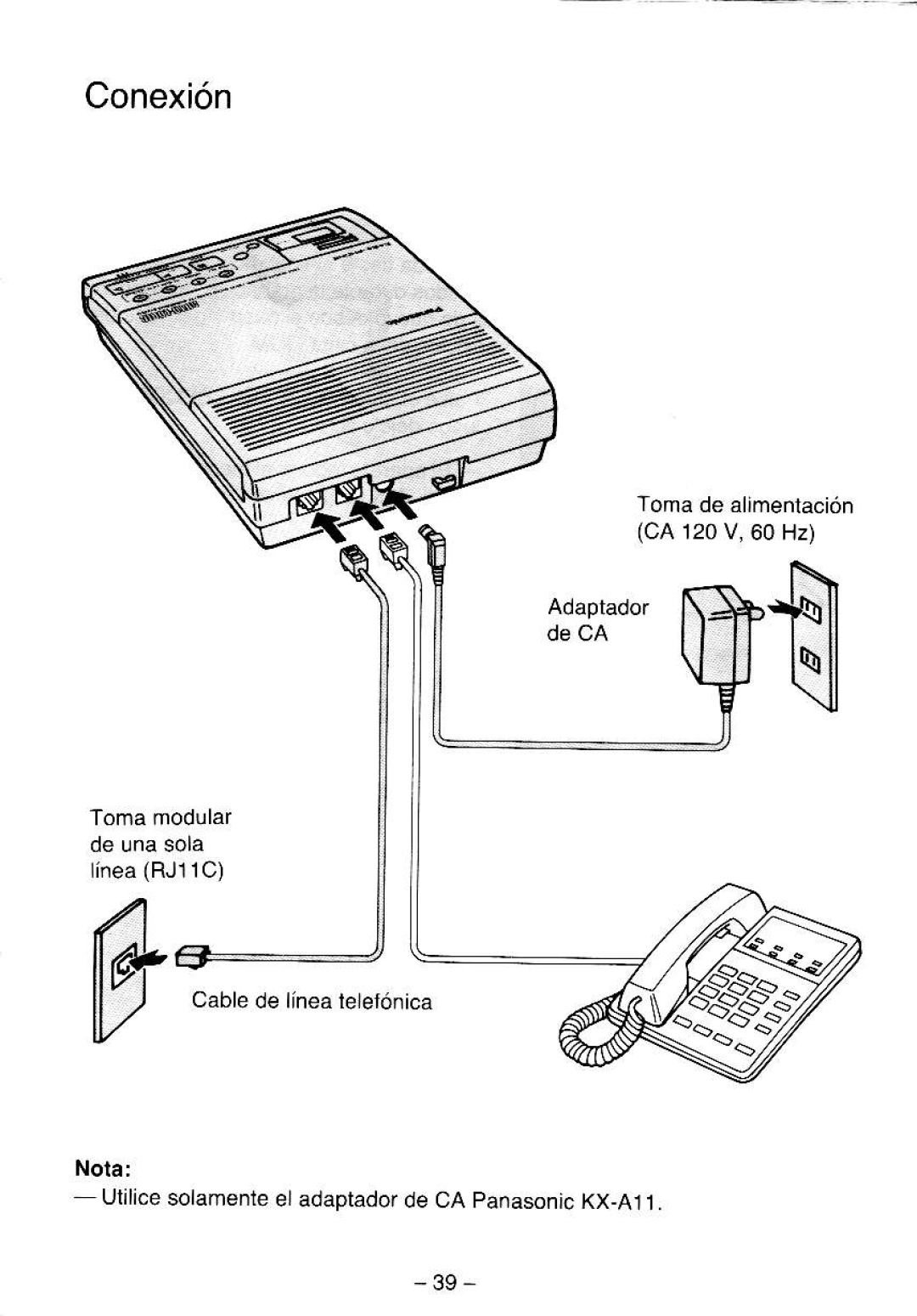 Panasonic KX-T5000 manual Conexi6n 