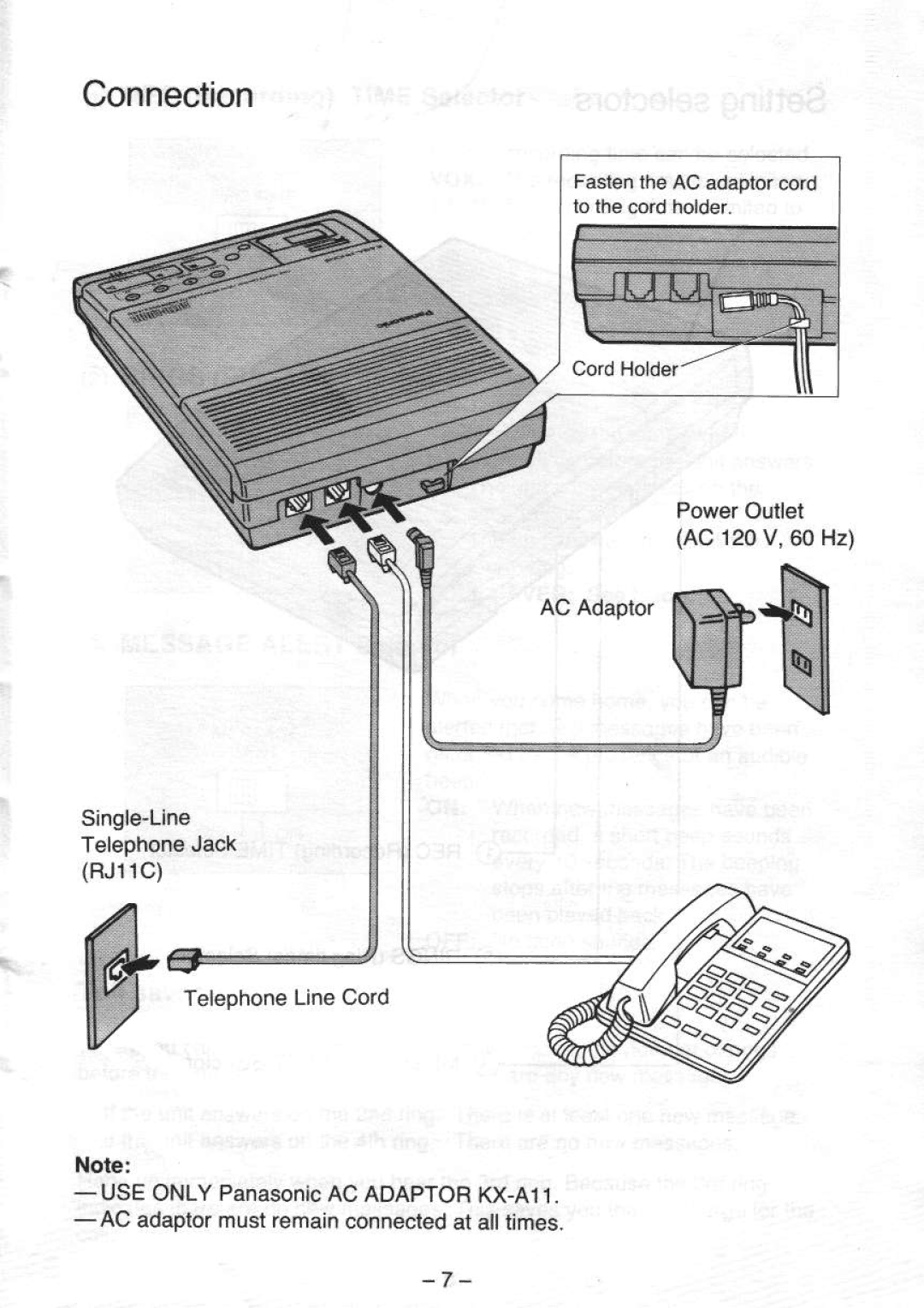 Panasonic KX-T5000 manual Connection 