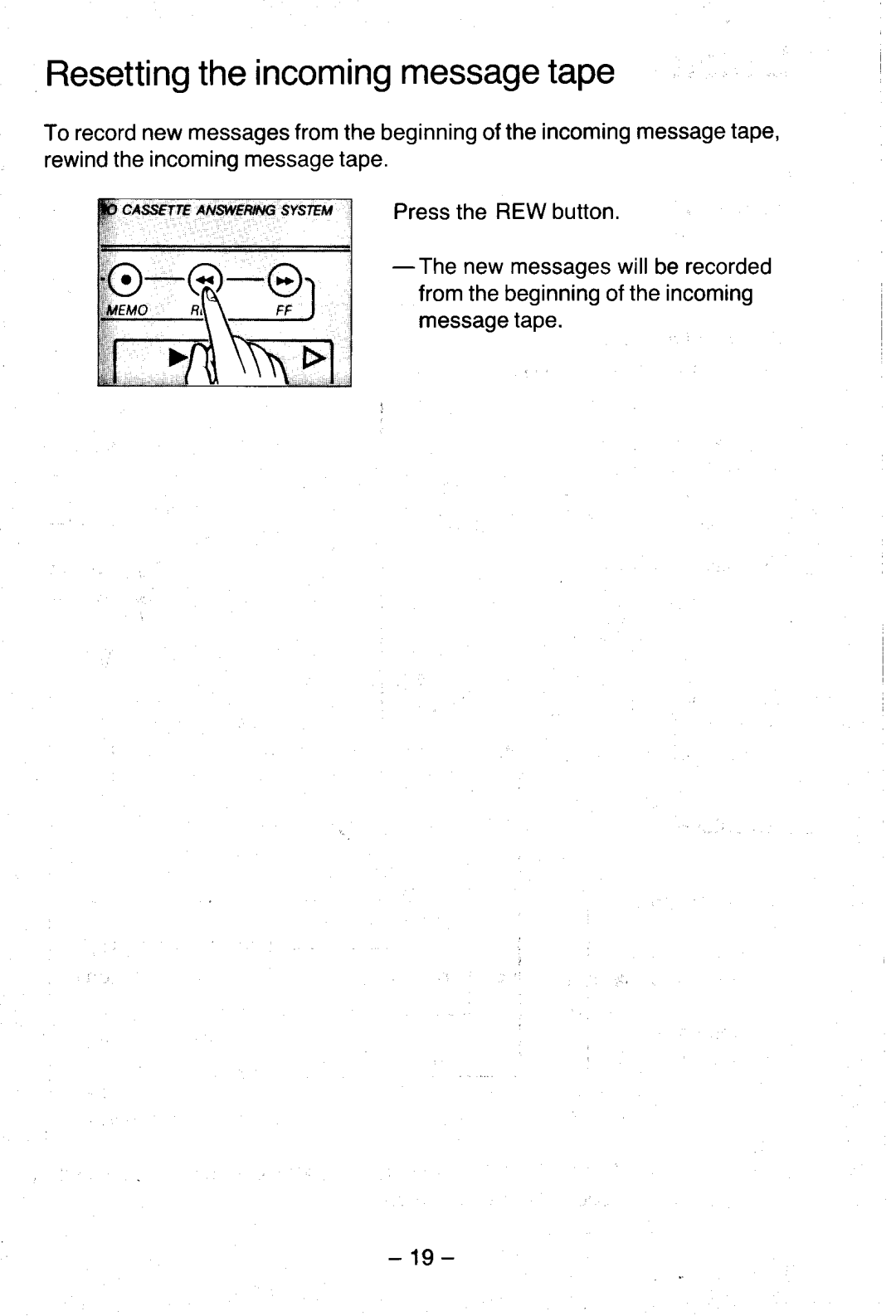 Panasonic KX-T5100 manual Resettingtheincomingmessagetape 