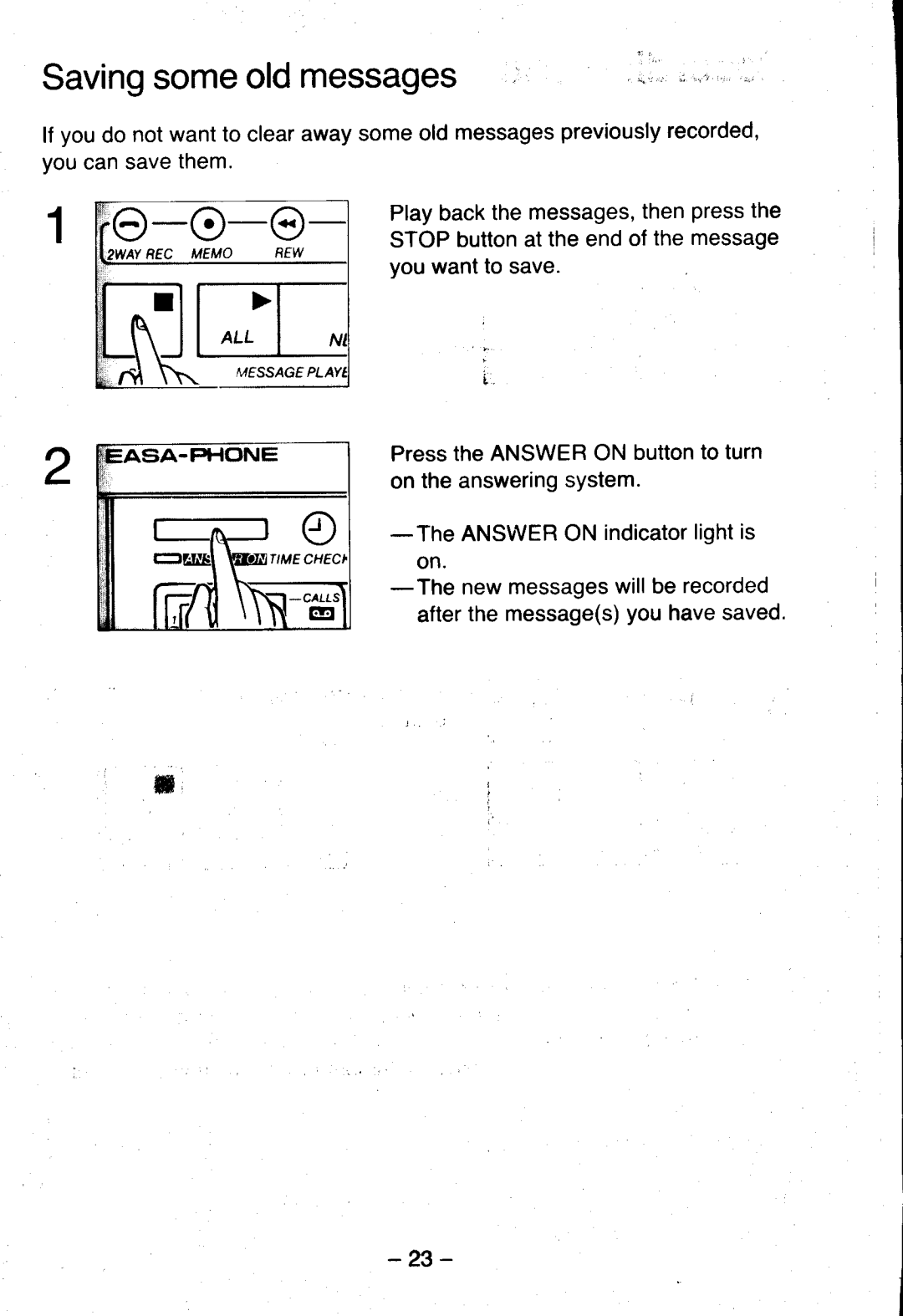 Panasonic KX-T5100 manual Savingsomeoldmessages 