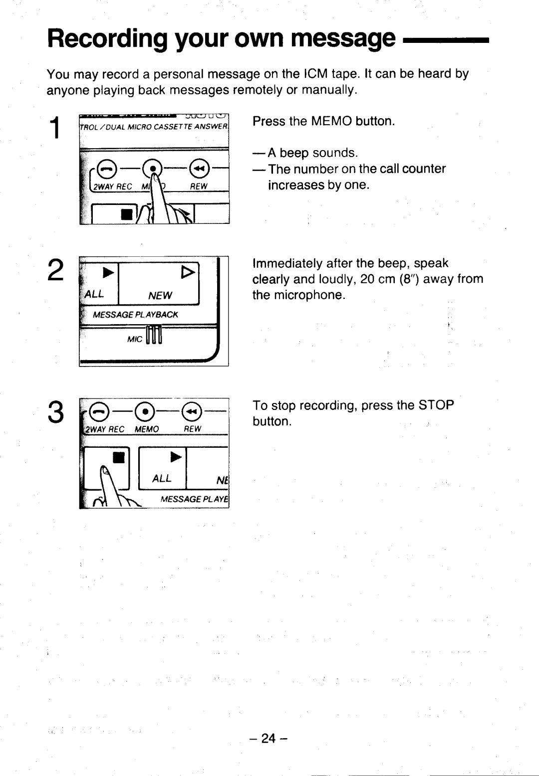 Panasonic KX-T5100 manual Recordingyourownmessage 