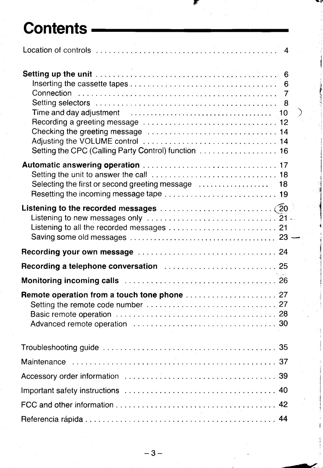 Panasonic KX-T5100 manual Contents 