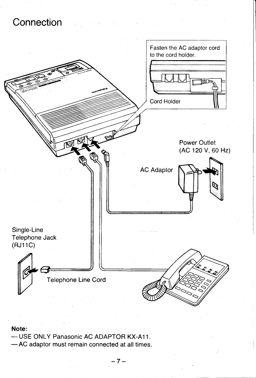 Panasonic KX-T5100 manual Connection 