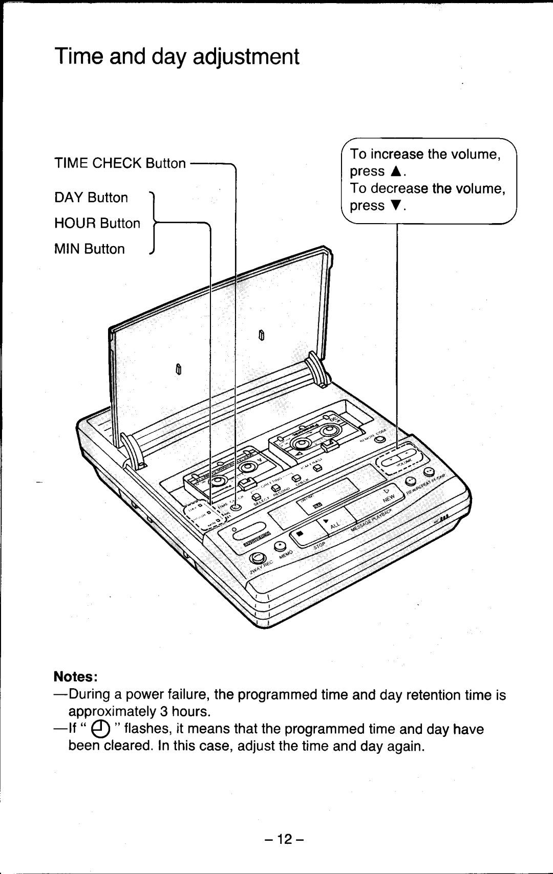 Panasonic KX-T5200 manual Timeanddayadjustment, TIMECHECKButton, DAYButton, HOURButton 