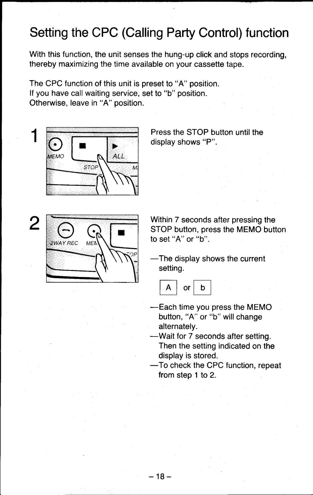 Panasonic KX-T5200 manual SettingtheCPCCallingPartyControlfunction 