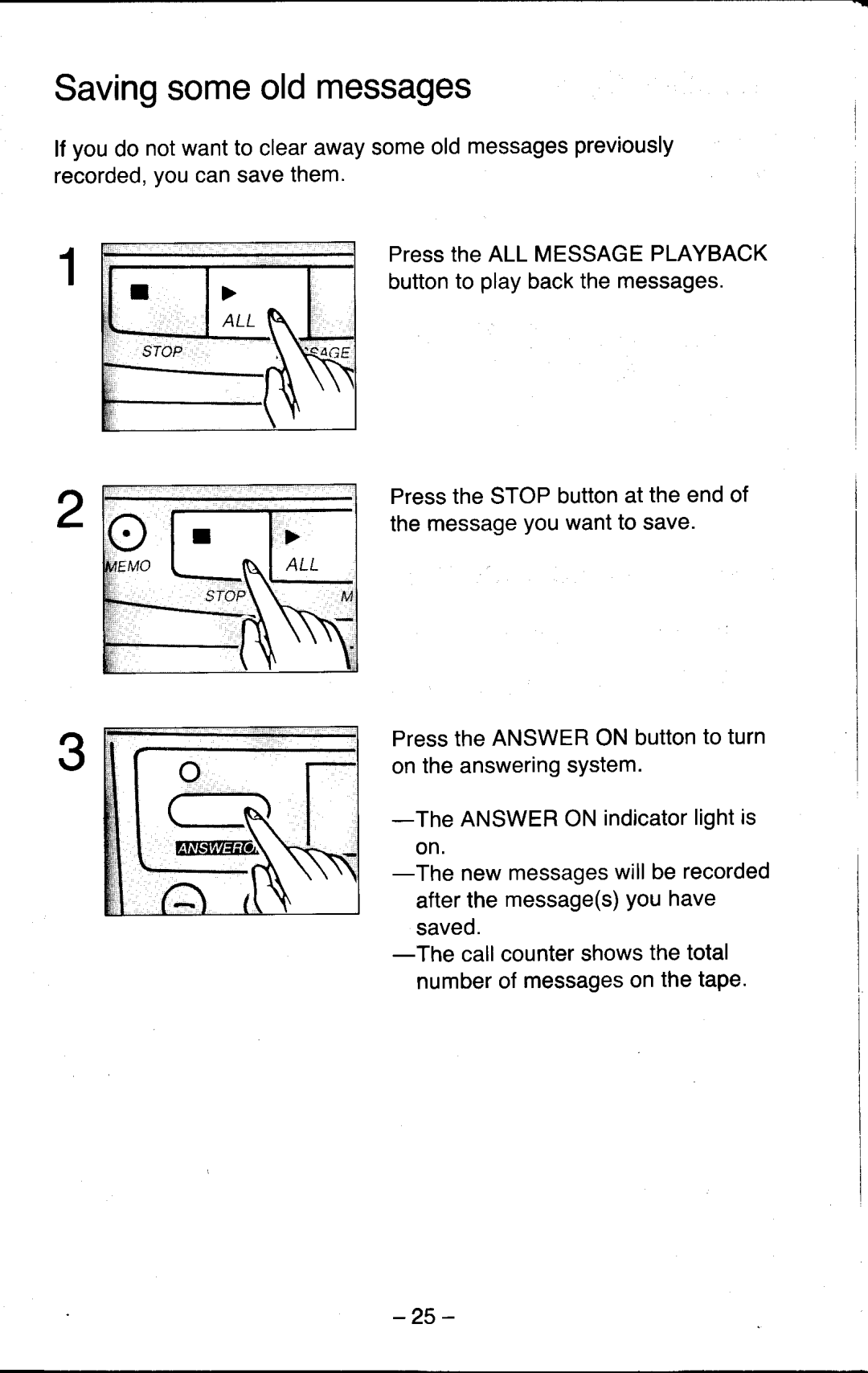 Panasonic KX-T5200 manual Savingsomeoldmessages 