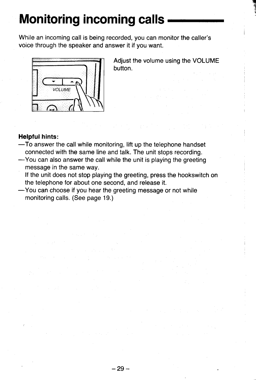 Panasonic KX-T5200 manual Monitoringincomingcalls 