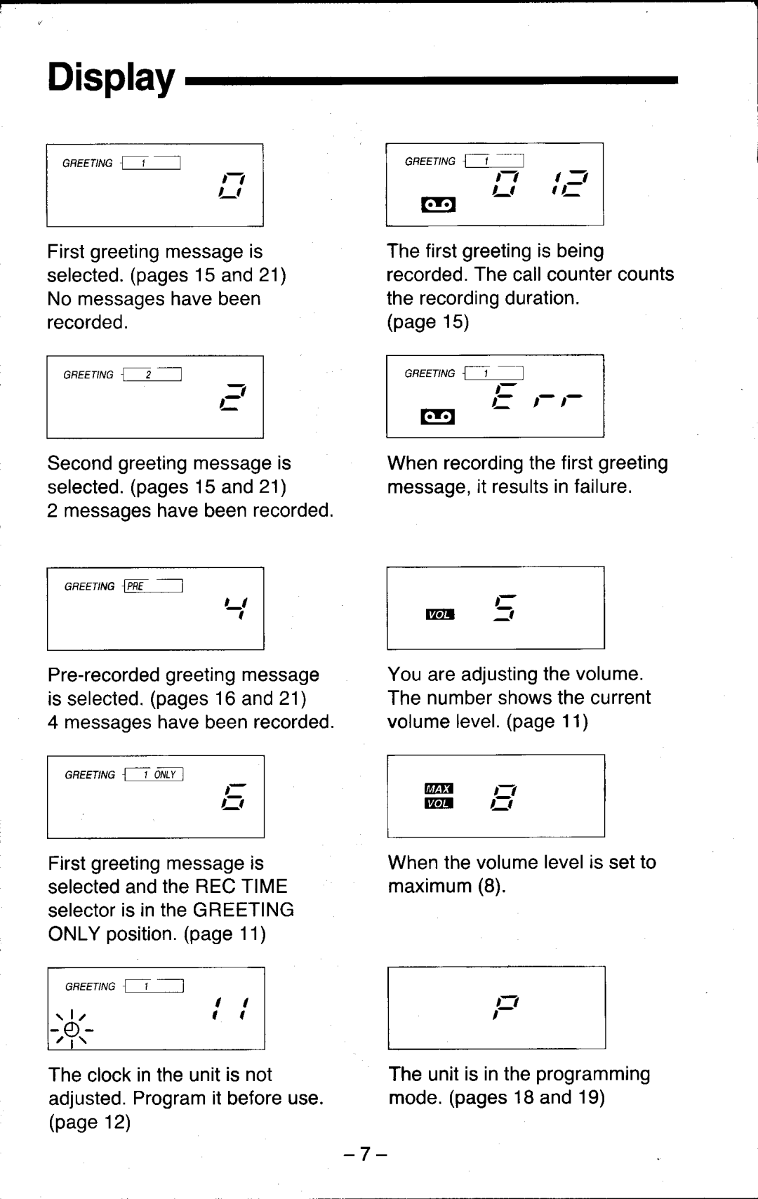 Panasonic KX-T5200 manual Err, Atr, Youareadjustingthevolume, Thenumbershowsthecurrent, Volumelevel 