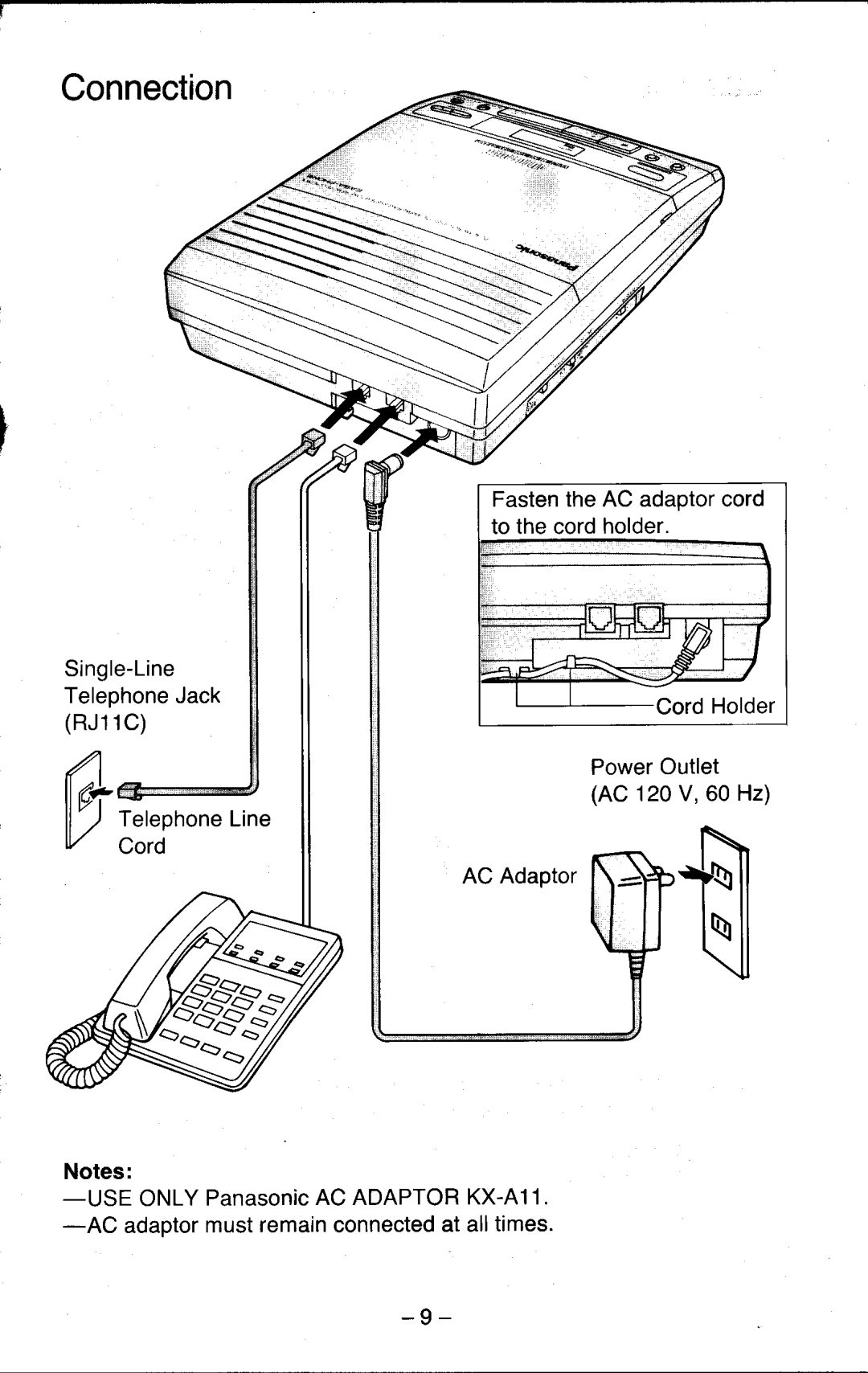 Panasonic KX-T5200 manual Connection 