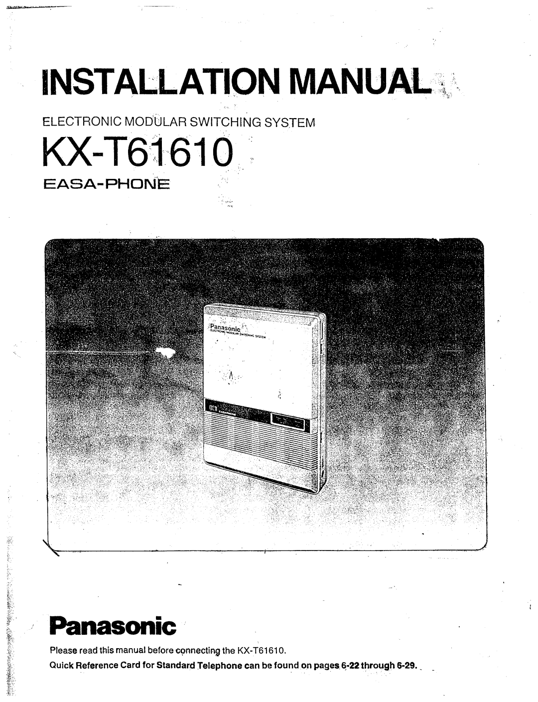 Panasonic KX-T61610 manual Panasonic 