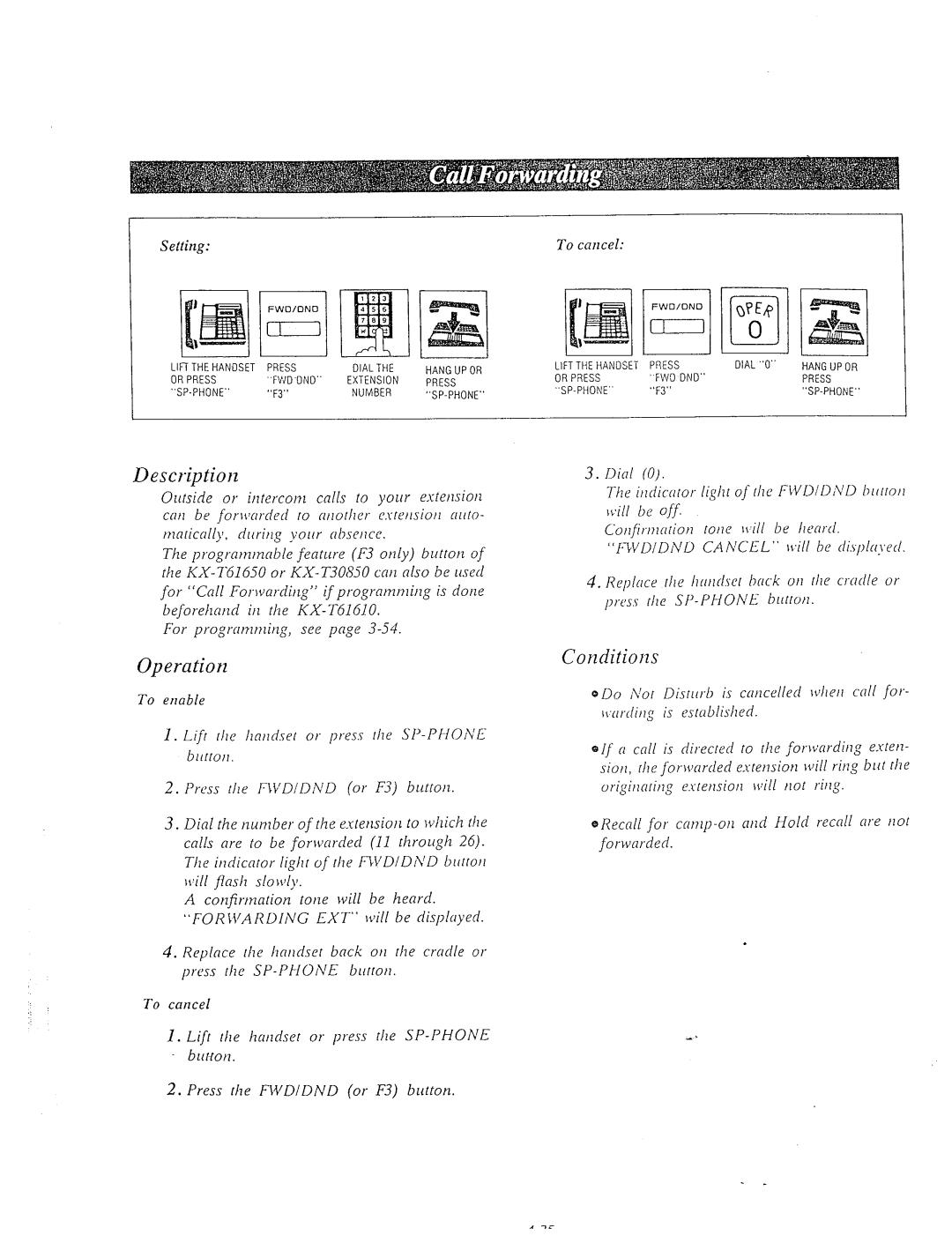 Panasonic KX-T61610 manual Press Dial 