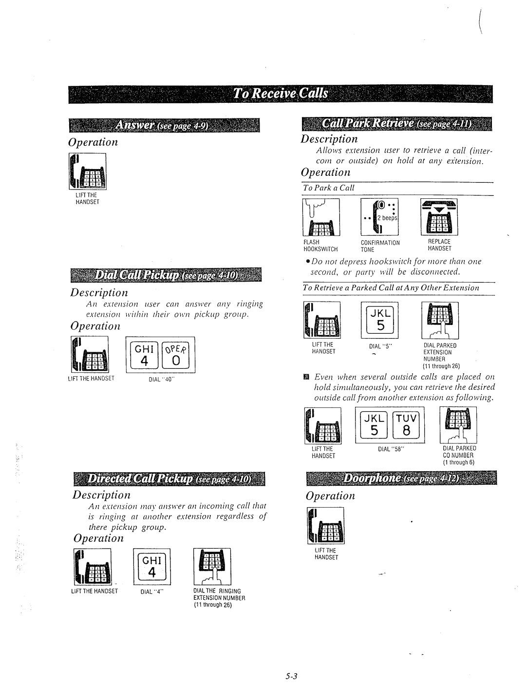 Panasonic KX-T61610 manual To Park a Call 