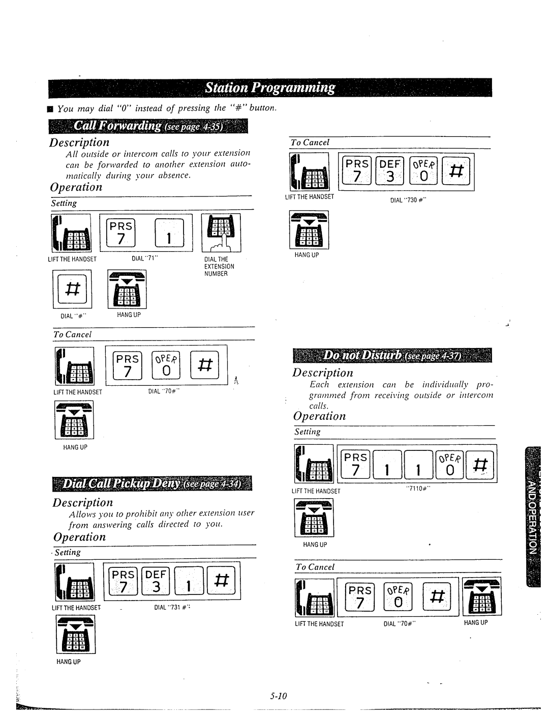 Panasonic KX-T61610 manual You may dial 0 instead of pressing the #button, Settina To Cancel 