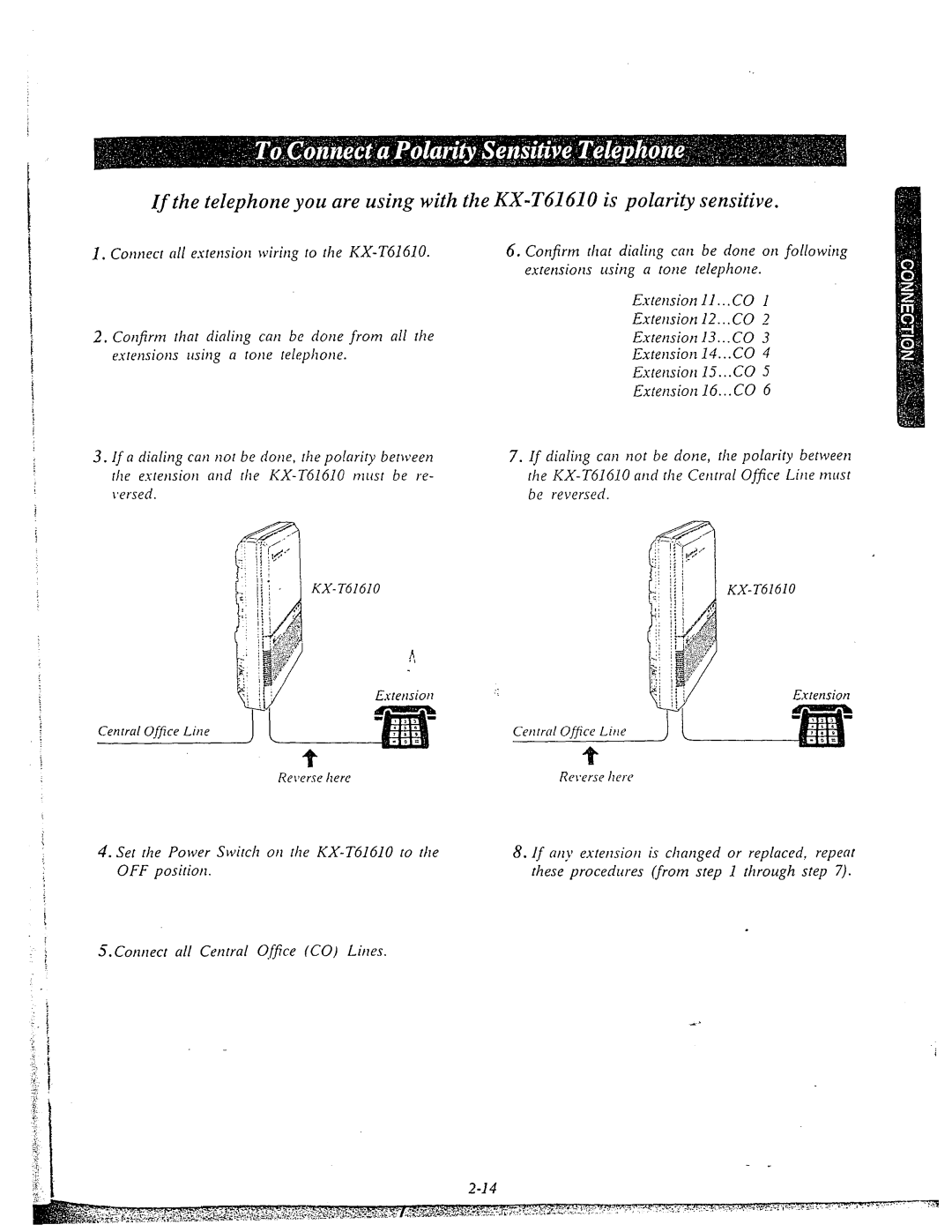 Panasonic KX-T61610 manual Extension 