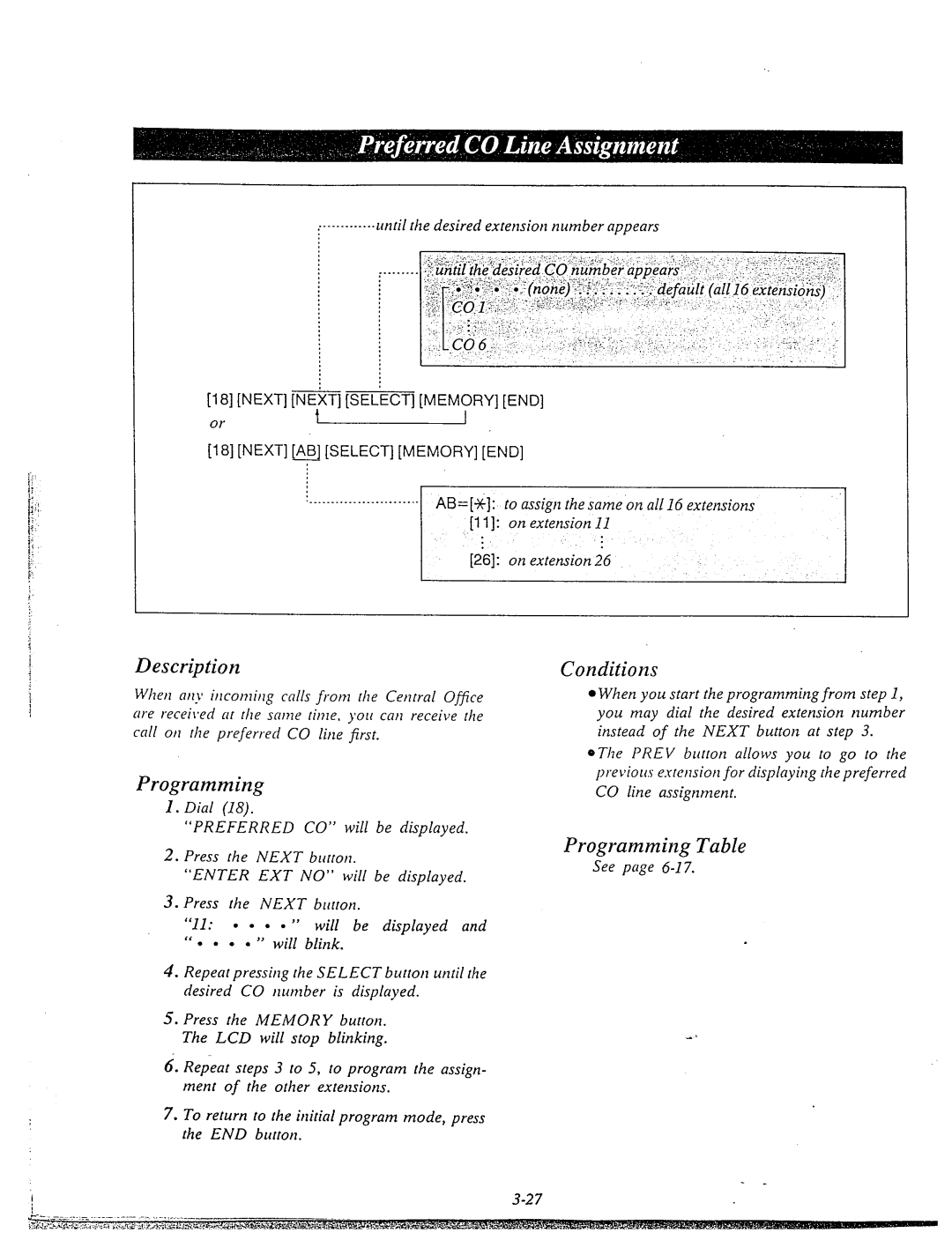 Panasonic KX-T61610 manual Desired extension number appears Next INEkT Seect Memyry END, Next ABI Select Memory END 