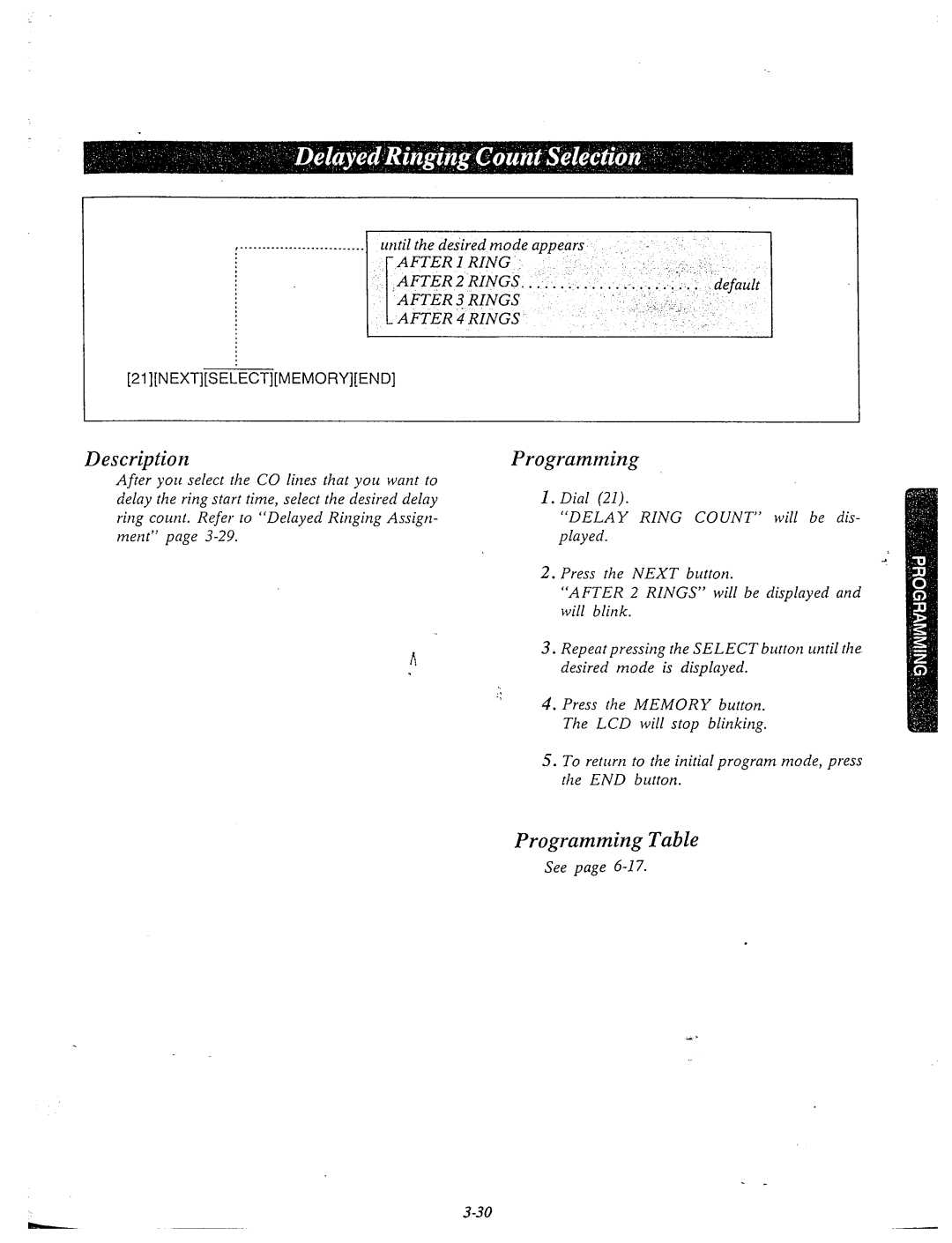 Panasonic KX-T61610 manual After 1 RING’, 21NEXTSEI Liectmemoryend 