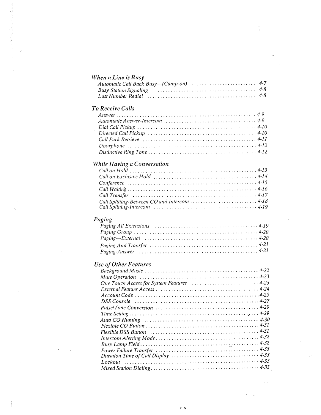 Panasonic KX-T61610 manual When a Line is Busy, Calls, While Having a Conversation, Paging, Other Features 