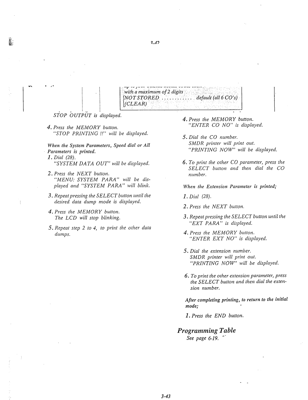 Panasonic KX-T61610 manual Operation, See page 6-19. -’ 