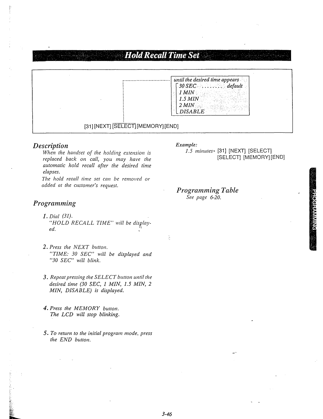 Panasonic KX-T61610 manual Min, Mjn, Next ‘1SELECT Memory END 