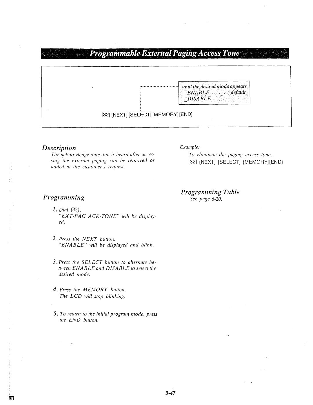 Panasonic KX-T61610 manual ~‘.~‘‘-.-‘-’ until the,&sired mode appt, Next Select Memory END 