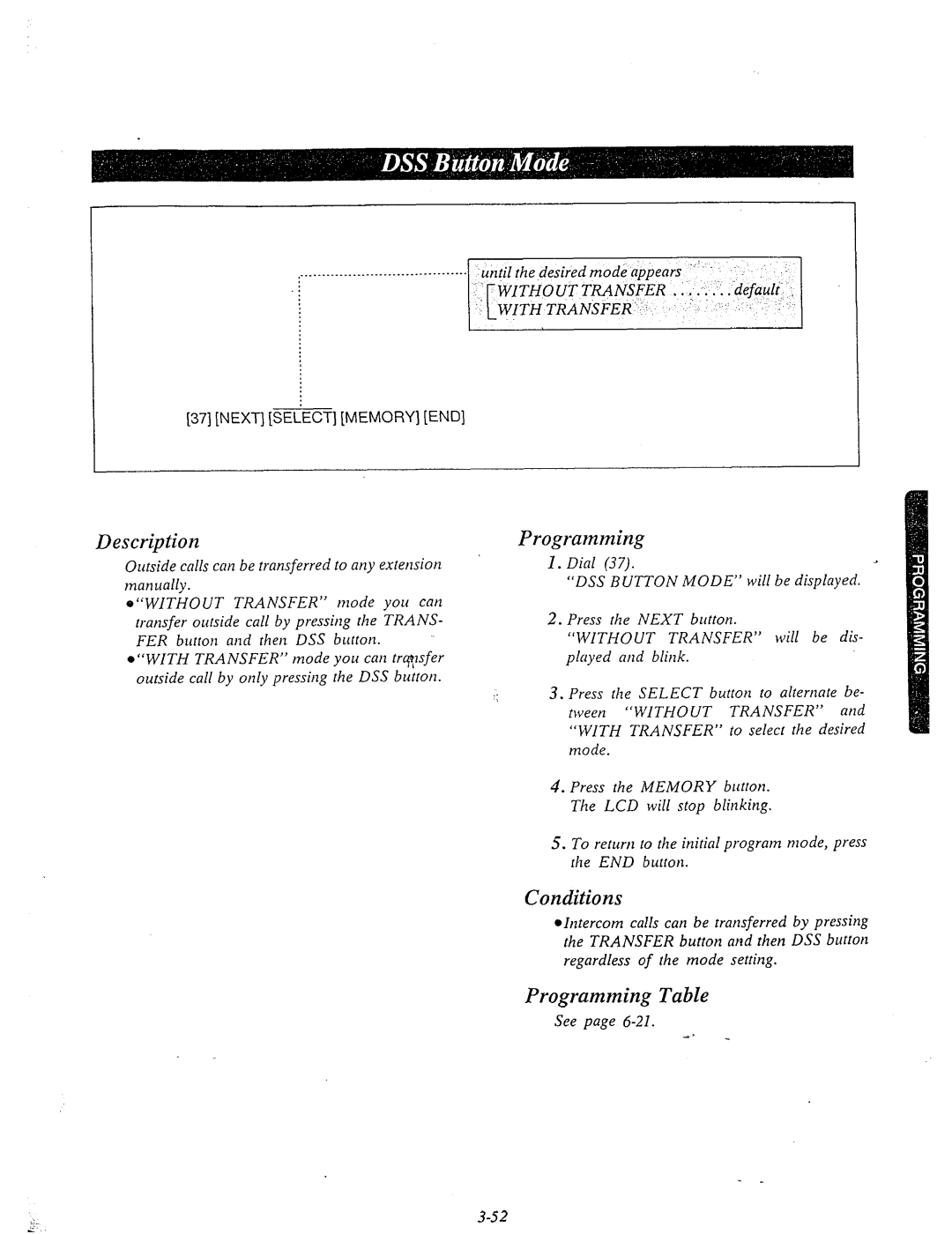 Panasonic KX-T61610 Until the desired mode appears, Outside calls can be transferred to any extension manually 