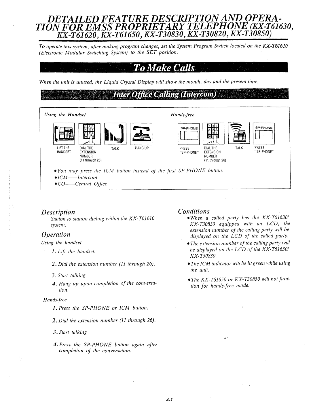 Panasonic KX-T61610 manual Your muy Press Tllc ICM butroll, Sp-Phone, LCh!t, @CO-Central Office 