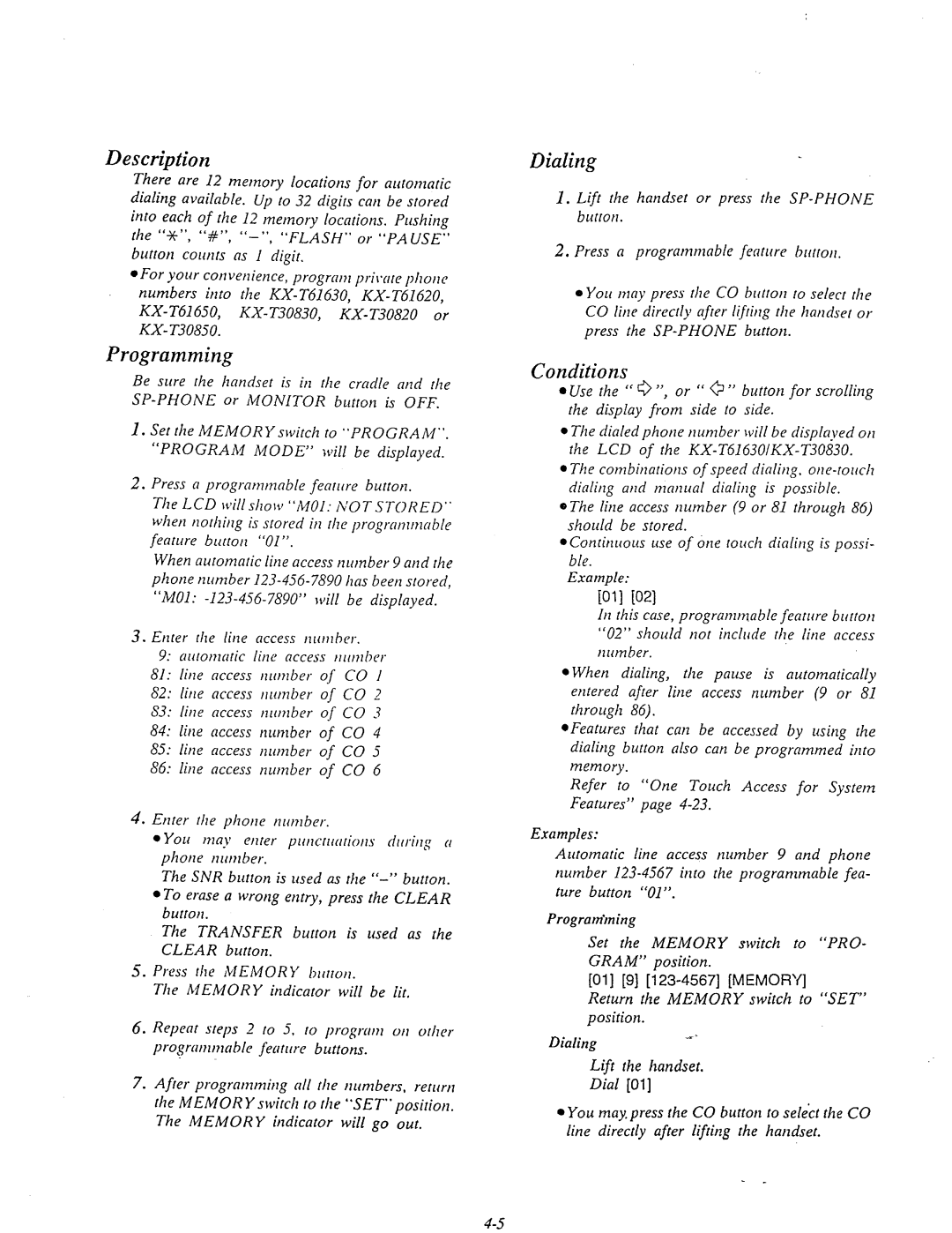 Panasonic KX-T61610 manual Wll WI, To erase a wrong entry Press 