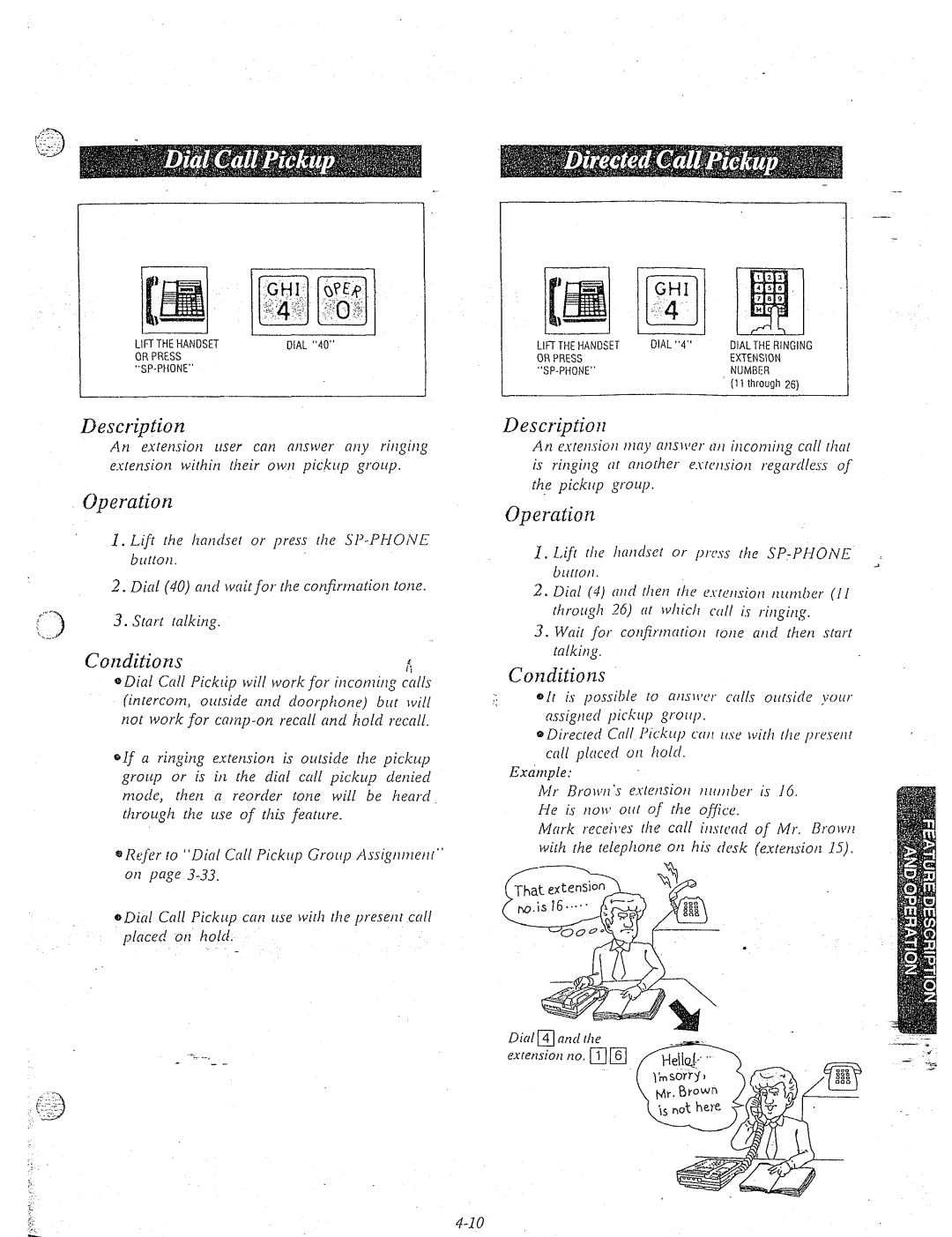 Panasonic KX-T61610 manual Conditions,’, Descriptio 