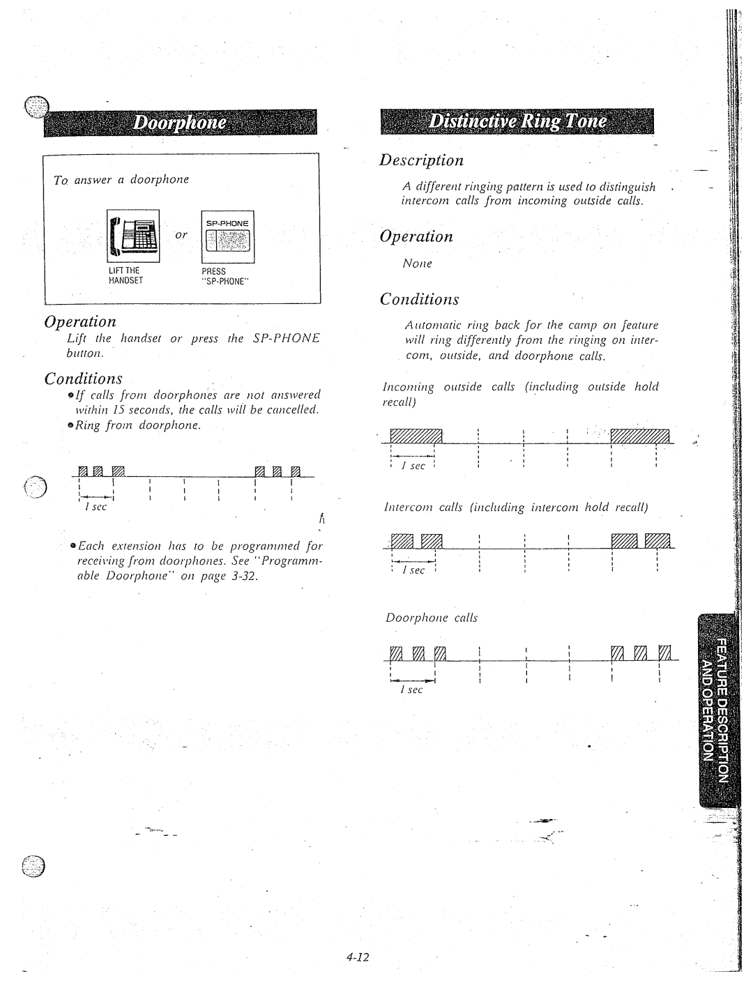 Panasonic KX-T61610 manual To answer c1 doorphone, Ift lhe hmdset or press rhe SP-PHONE burror, Notie 