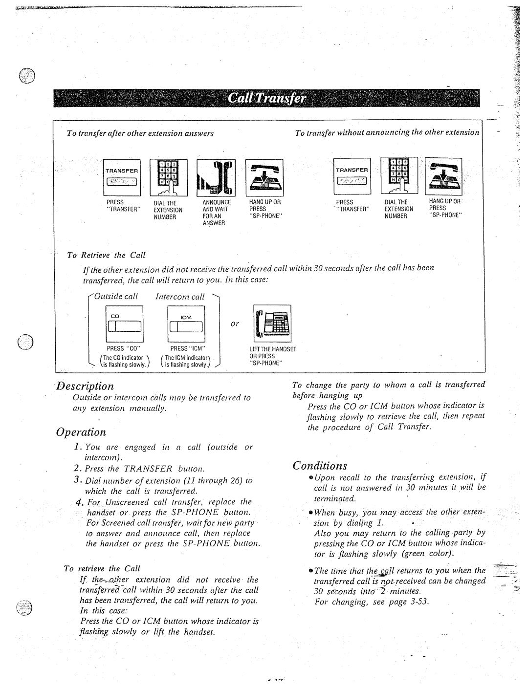 Panasonic KX-T61610 manual To transfer after other extension answers, For changing, see 