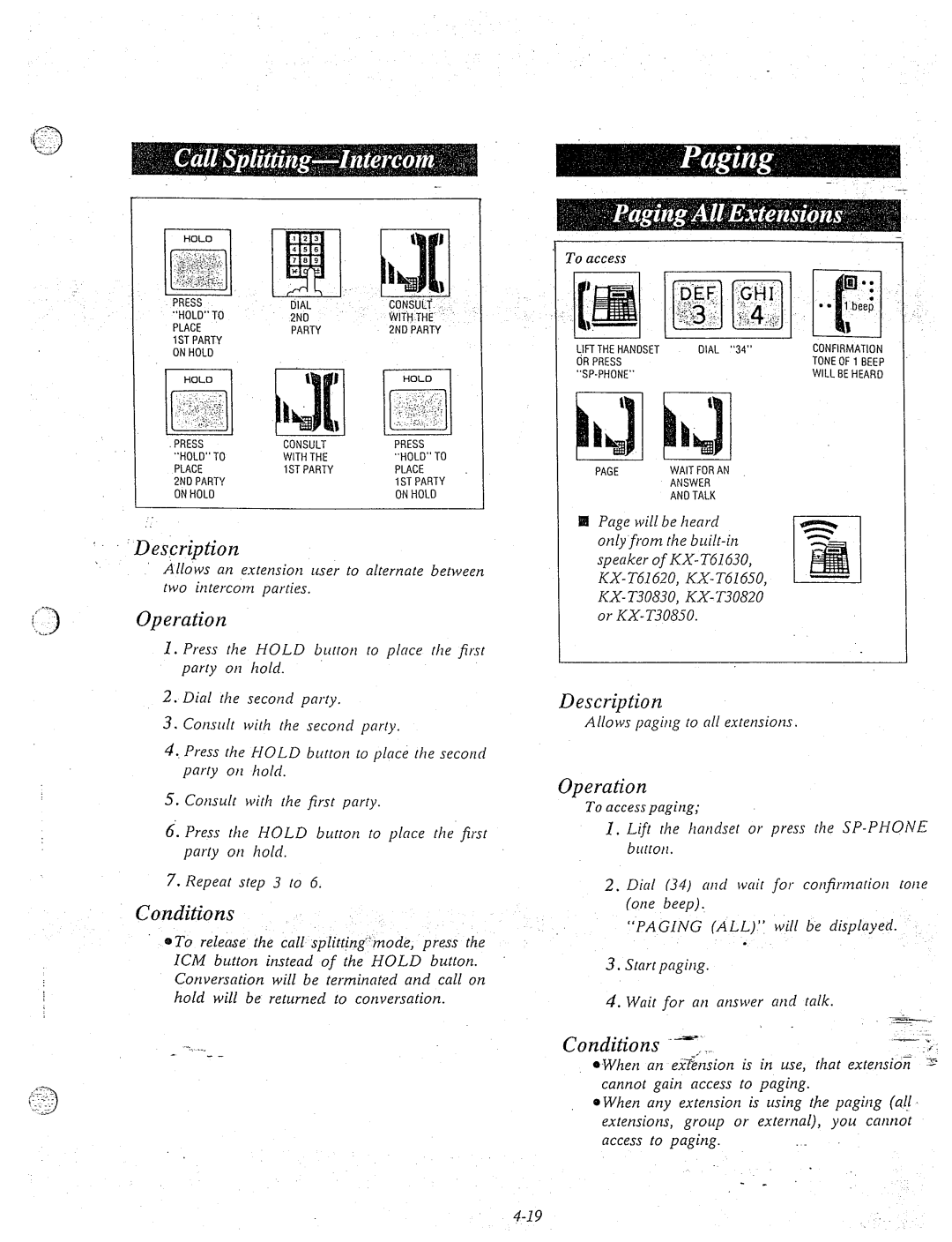 Panasonic KX-T61610 manual Cc&d, To access, Allows paging to ail extensions 