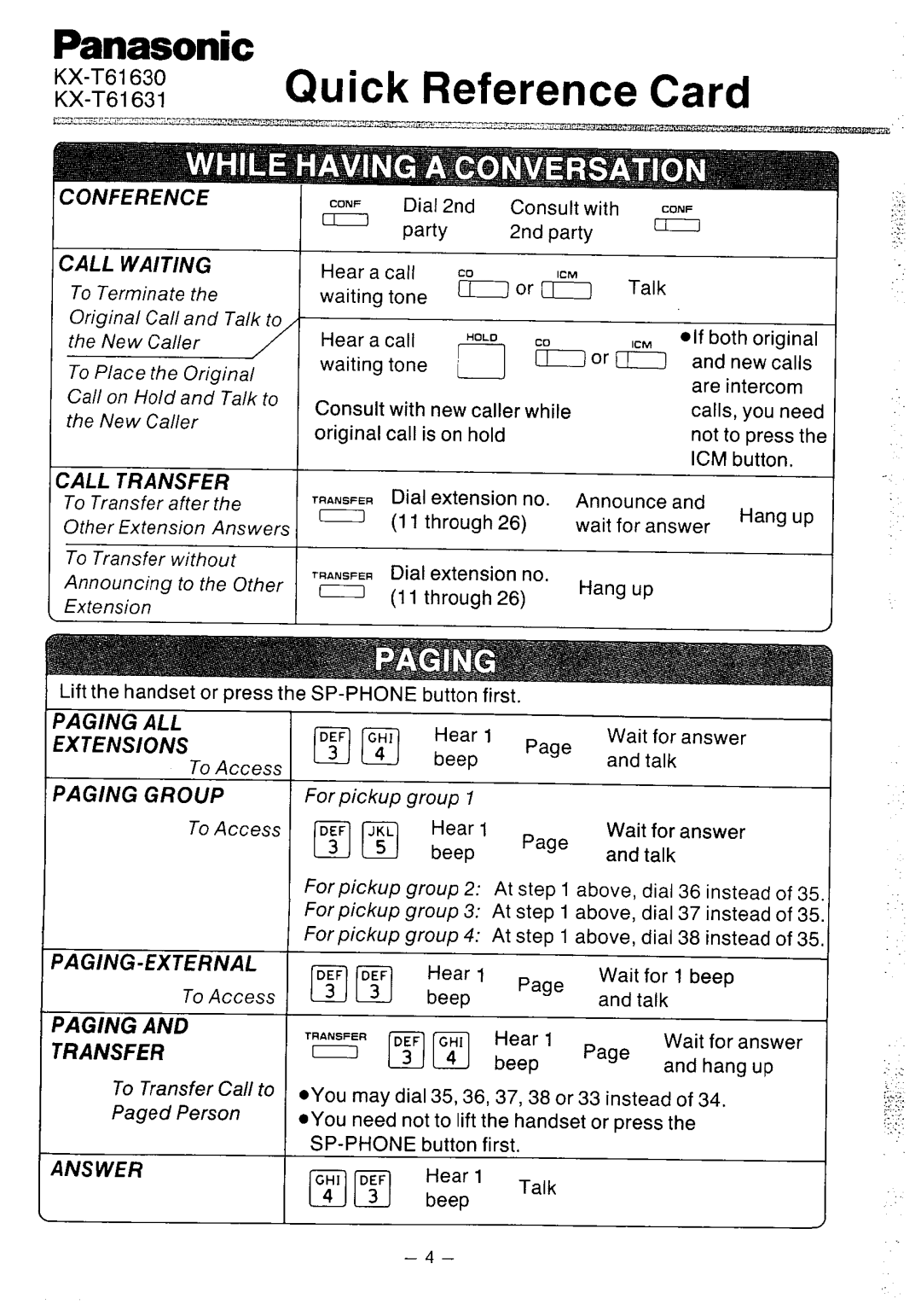 Panasonic KX-T61631 manual 