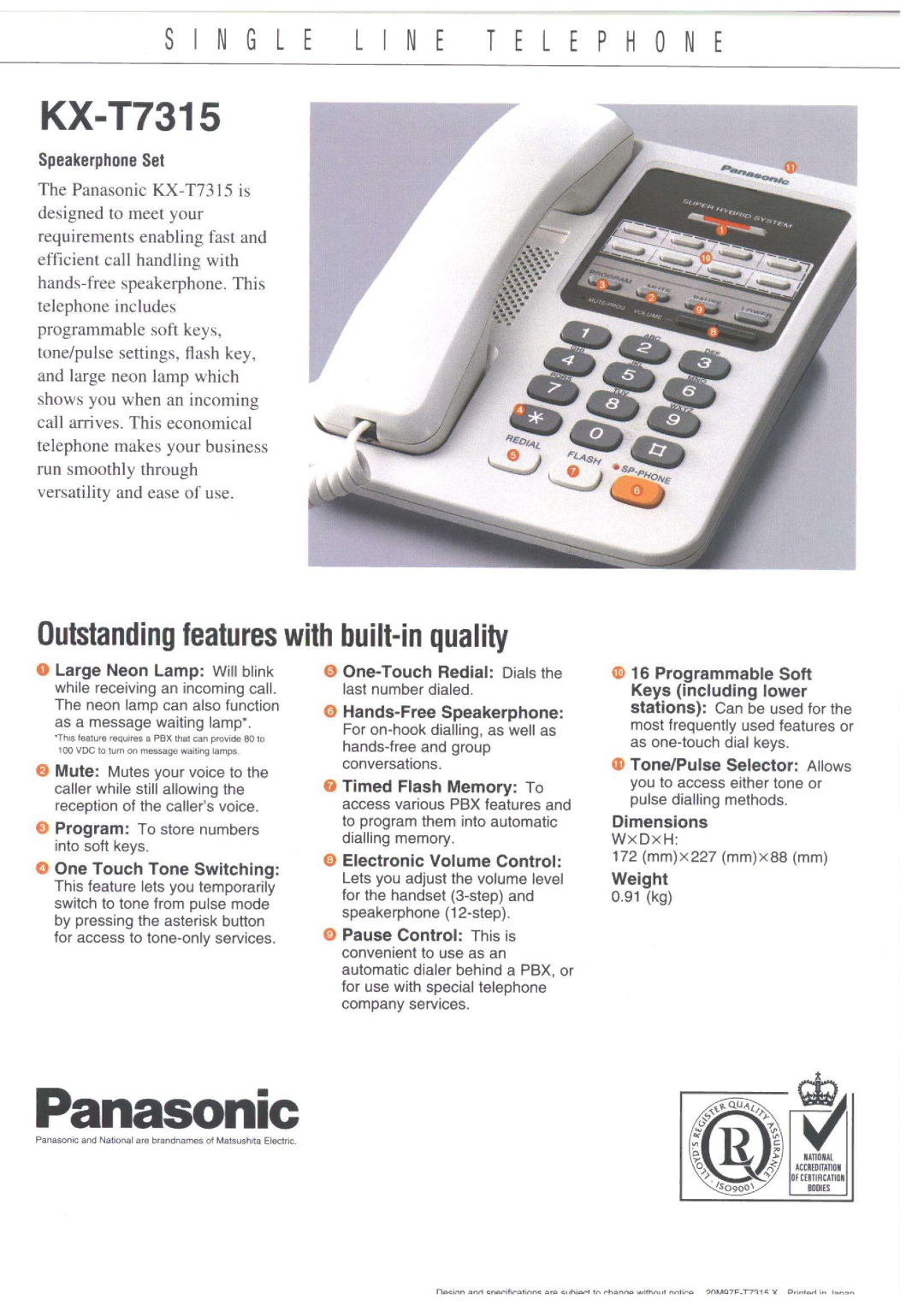 Panasonic KX-T7315 manual 