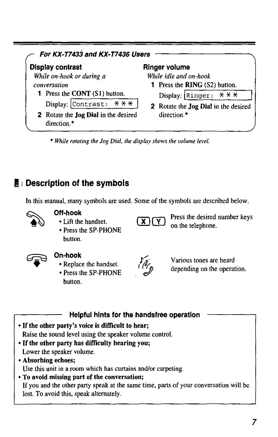 Panasonic KX-T7436 manual 